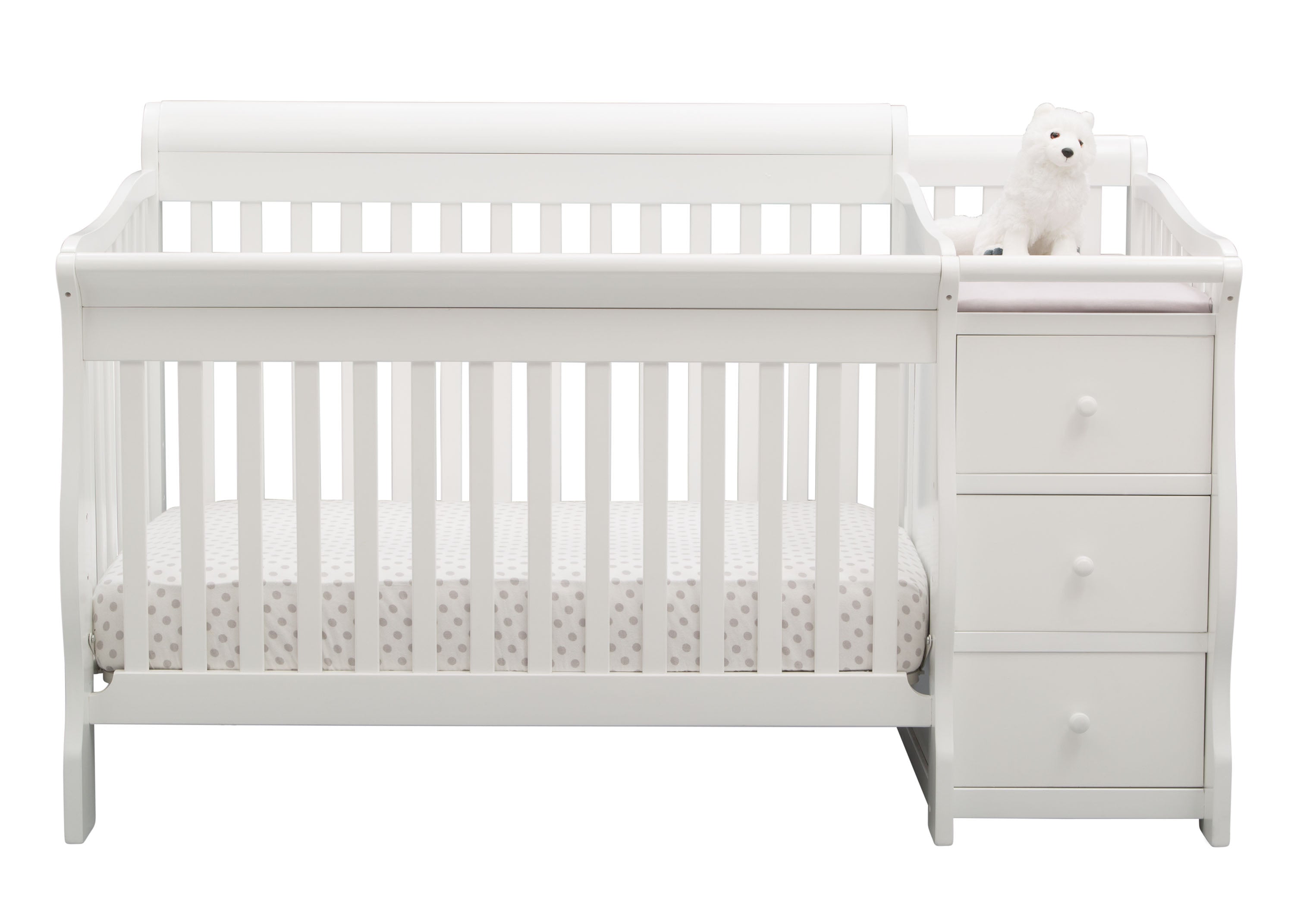 Princeton Junction 3-in-1 Convertible Baby Crib with Changer - White Nursery Furniture for Newborn to Toddler | Perfect for Small Spaces & Modern Nurseries