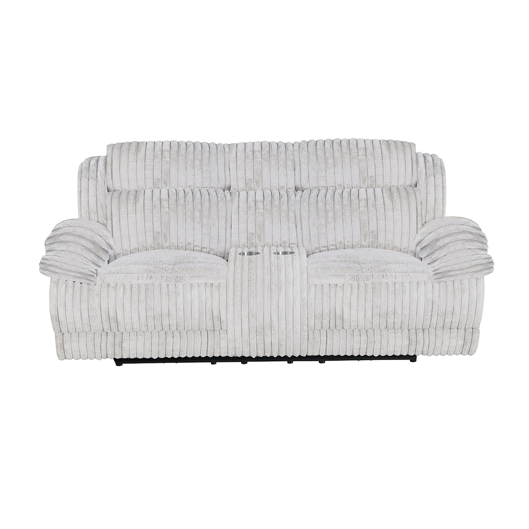 Mondo Reclining Loveseat with Console - Modern Two-Seater Sofa with Cup Holders and USB Charging Ports - Perfect for Living Room, Home Theater, and Small Spaces