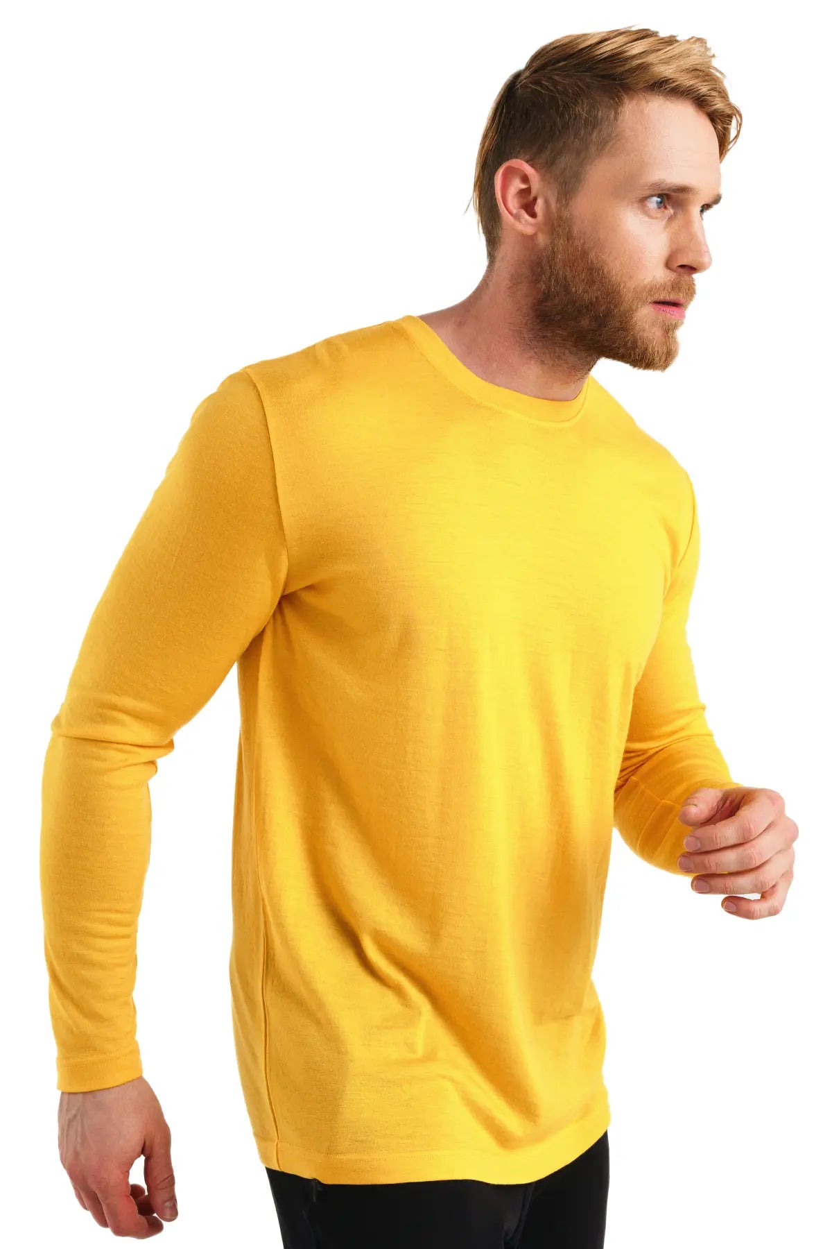 Premium Men's Merino Wool Long Sleeve Shirt - 165 GSM for Warmth & Comfort - Ideal for Hiking, Travel & Winter Layering