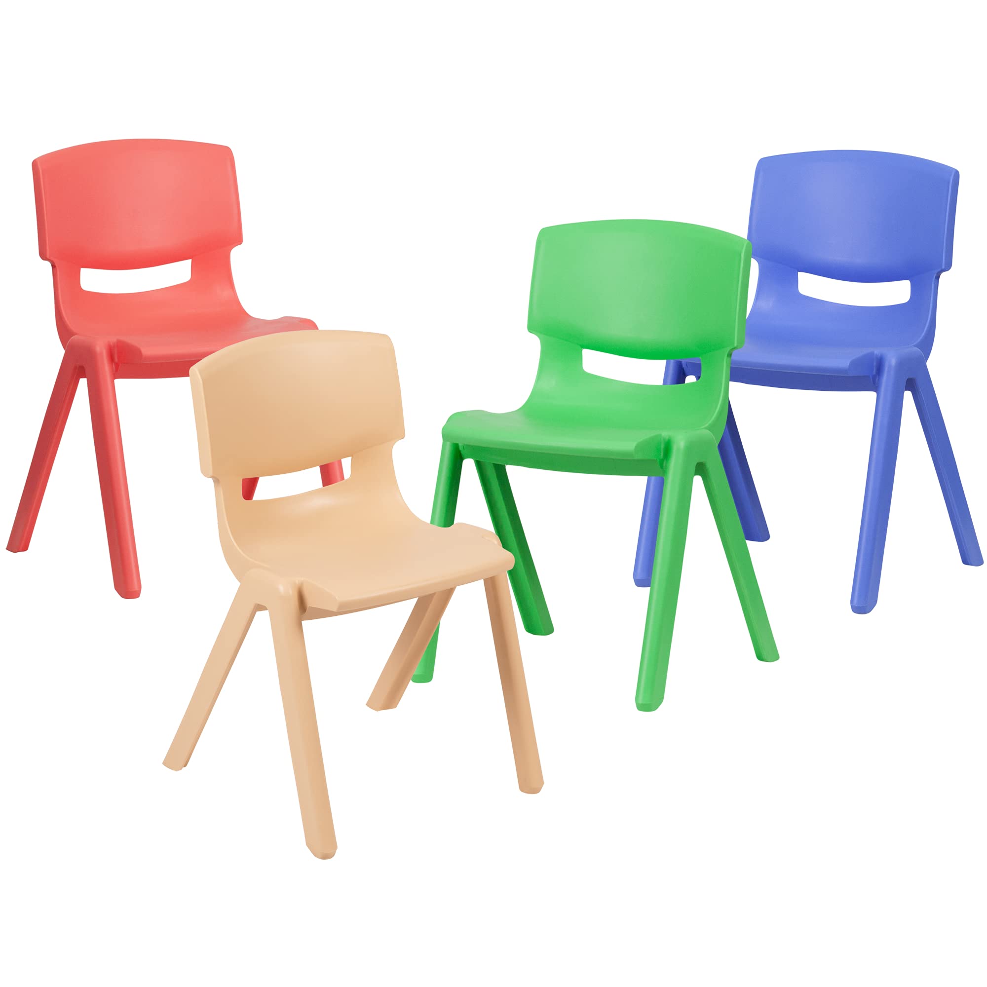 Flash Furniture Whitney 4-Pack Plastic Stackable School Chairs - 13.25