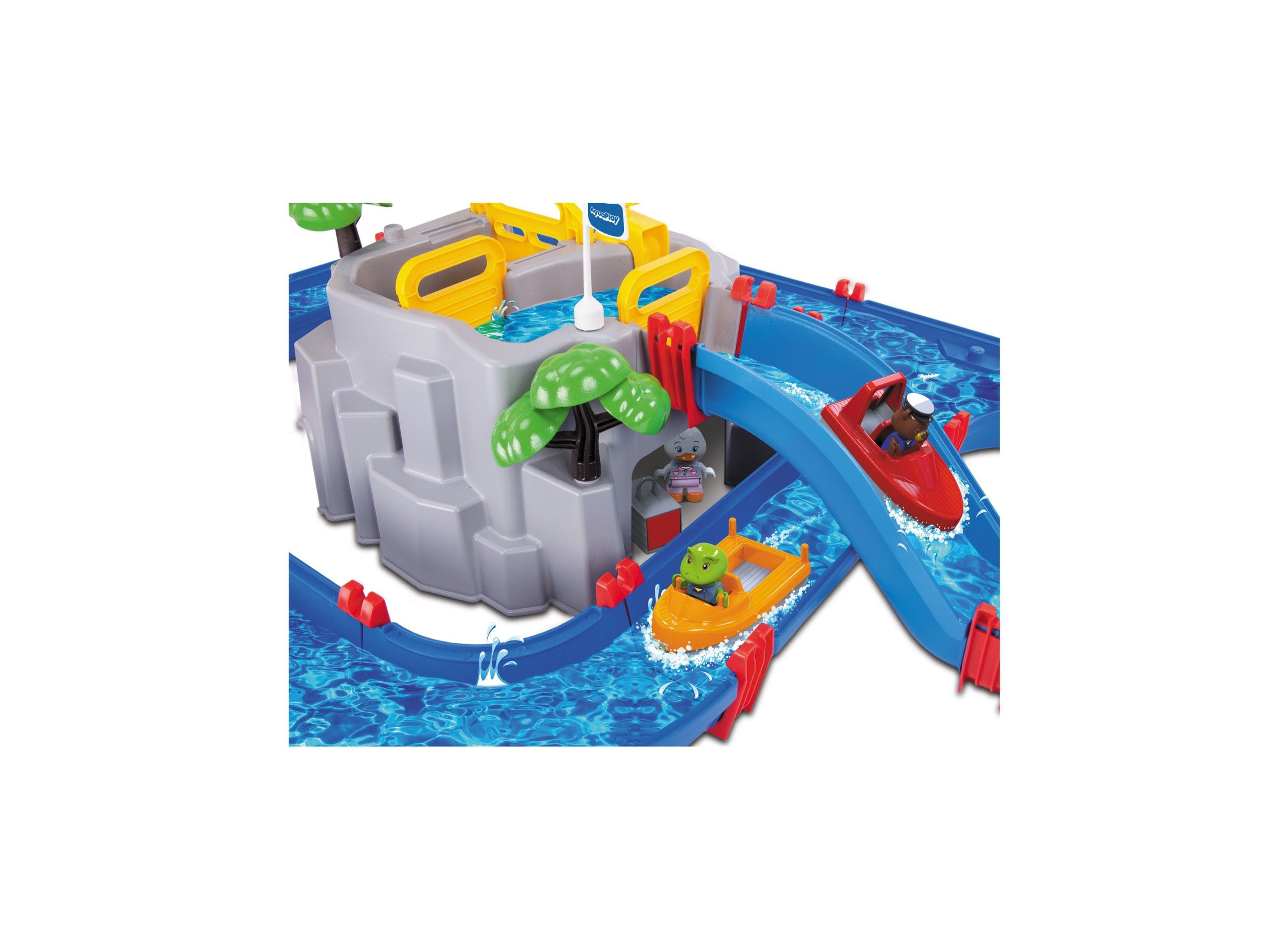 Aquaplay Mountain Lake Interactive Water Playset for Kids - Outdoor Water Table Toy with Boats & Dams - Perfect for Backyard, Garden & Poolside Fun