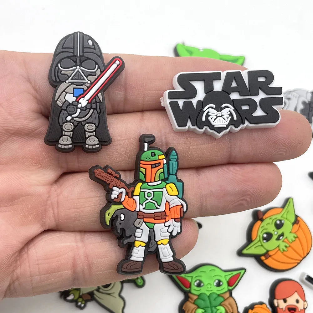 25 Styles Star Wars Yoda Shoe Charms for Crocs - DIY Decor Jibbitz for Kids & Adults - Waterproof Shoe Accessories for Slippers, Sandals & Water Shoes - Perfect Gift for Star Wars Fans & Crocs Lovers