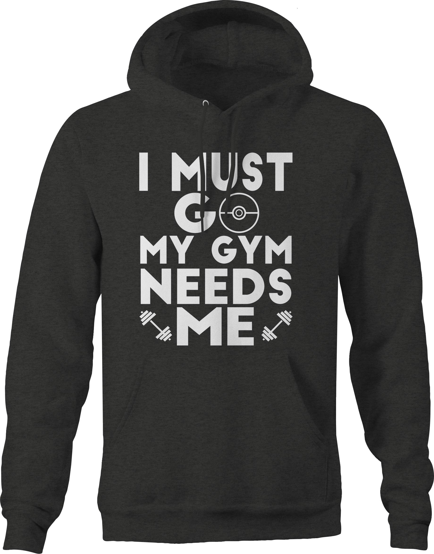 Men's Gym & Gaming Hoodie - 'I Must Go My Gym Needs Me' Funny Workout Sweatshirt for Fitness & Gamer Enthusiasts - Perfect for Gym, Gaming Sessions & Casual Wear