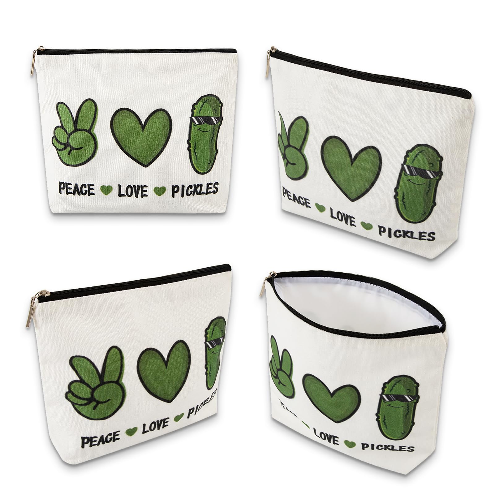 Funny Pickle-Themed Makeup Bags for Women - Cute Travel Cosmetic Pouches - Perfect Gift for Pickle Lovers, Friends, Daughter & Mom - Birthday, Christmas & Friendship Surprise - Great for Travel, Gym & Daily Use