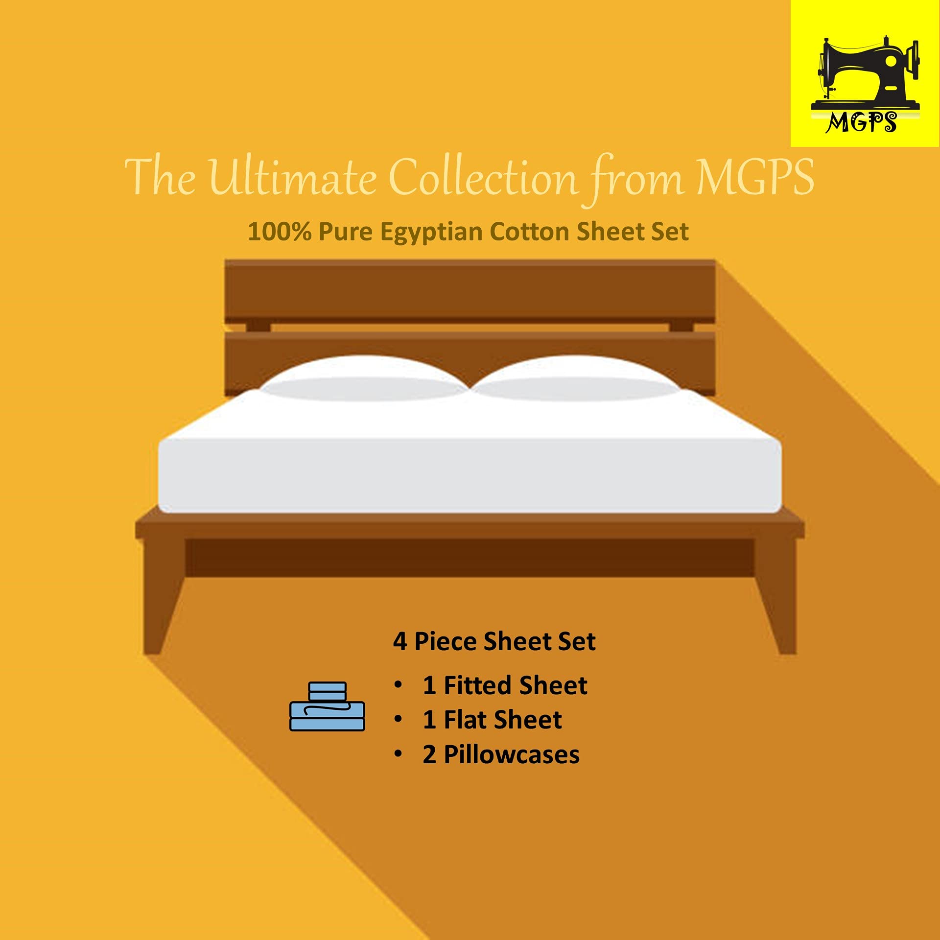 Luxury 600-Thread-Count 100% Egyptian Cotton Twin Sheet Set - 4-Piece Bedding with Sateen Weave & Deep Pocket (Fits 10