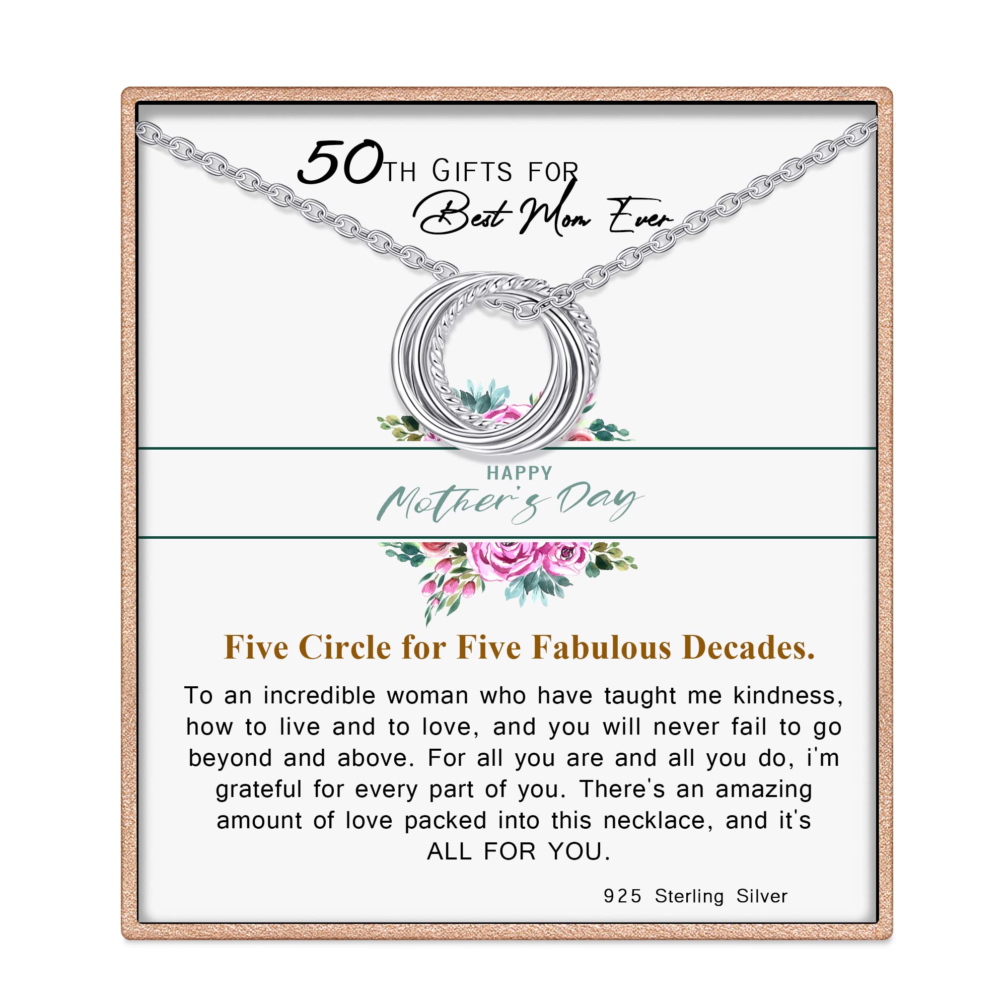 JSJOY Sterling Silver Circle Necklace - Elegant Birthday Gift for Women (30th, 40th, 50th, 60th, 70th, 80th, 90th) | S925 Jewelry for Anniversary & Milestone Celebrations | Perfect for Parties, Special Occasions & Everyday Wear
