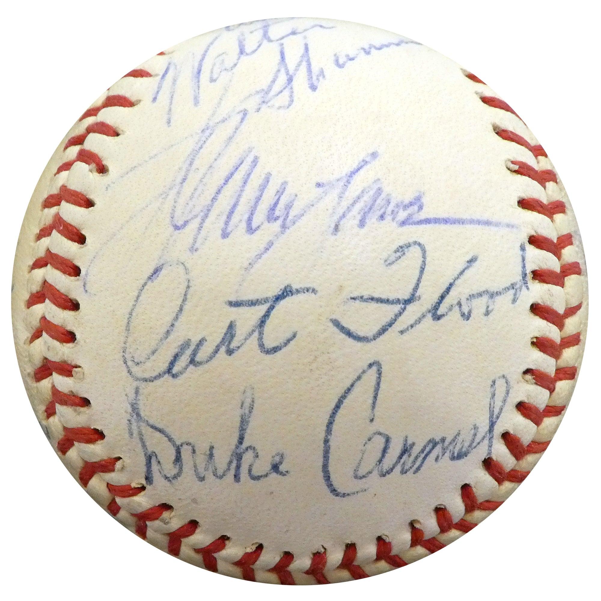 1960 Spring Training Autographed Official Baseball - 28 Signatures Including Curt Flood (Beckett BAS #A52652) - Perfect for Collectors, Sports Memorabilia Displays & Vintage Baseball Fans