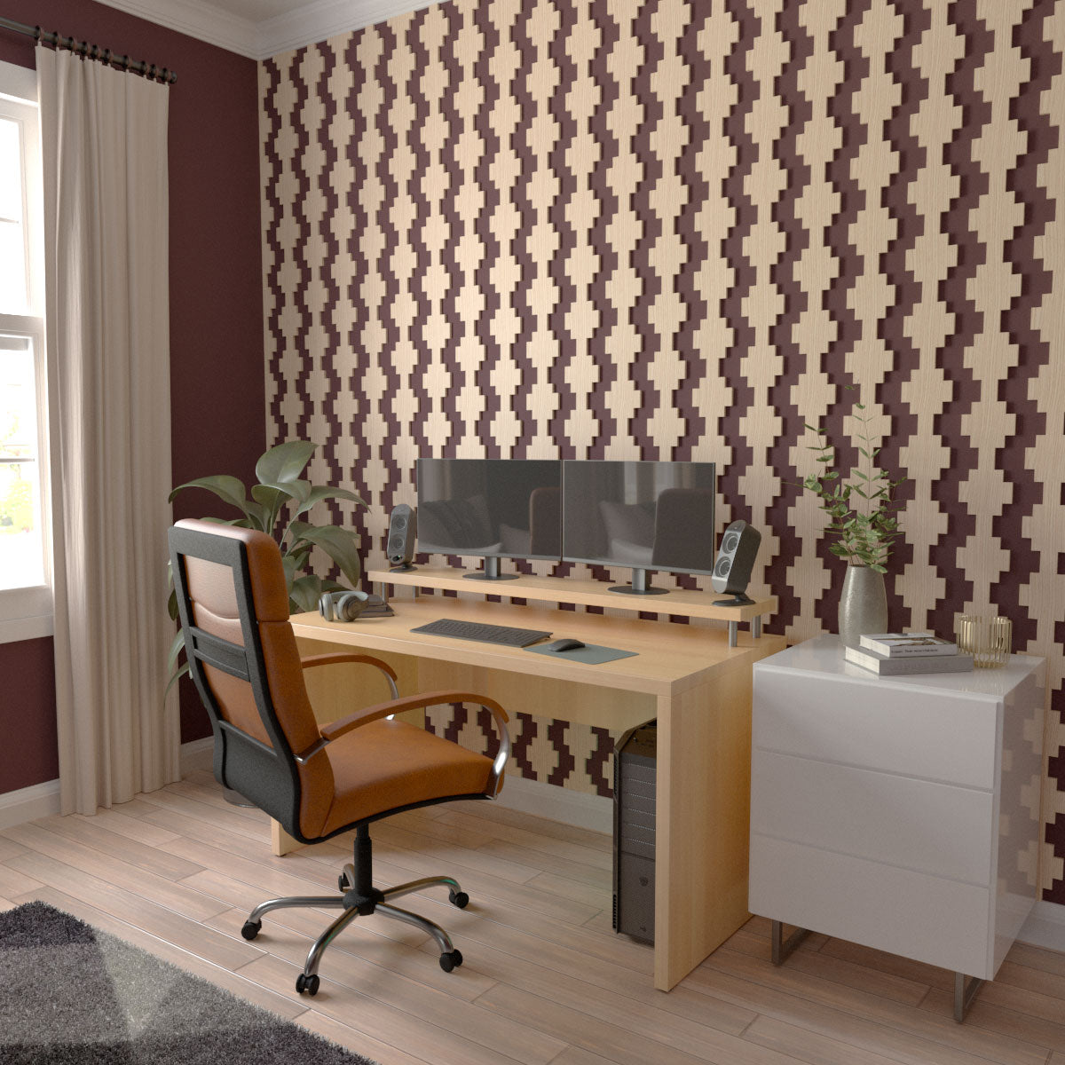 Adjustable Wood Slat Wall Kit - Modern Acoustic Panel for Home & Office Decor | DIY Room Divider & Soundproofing Solution