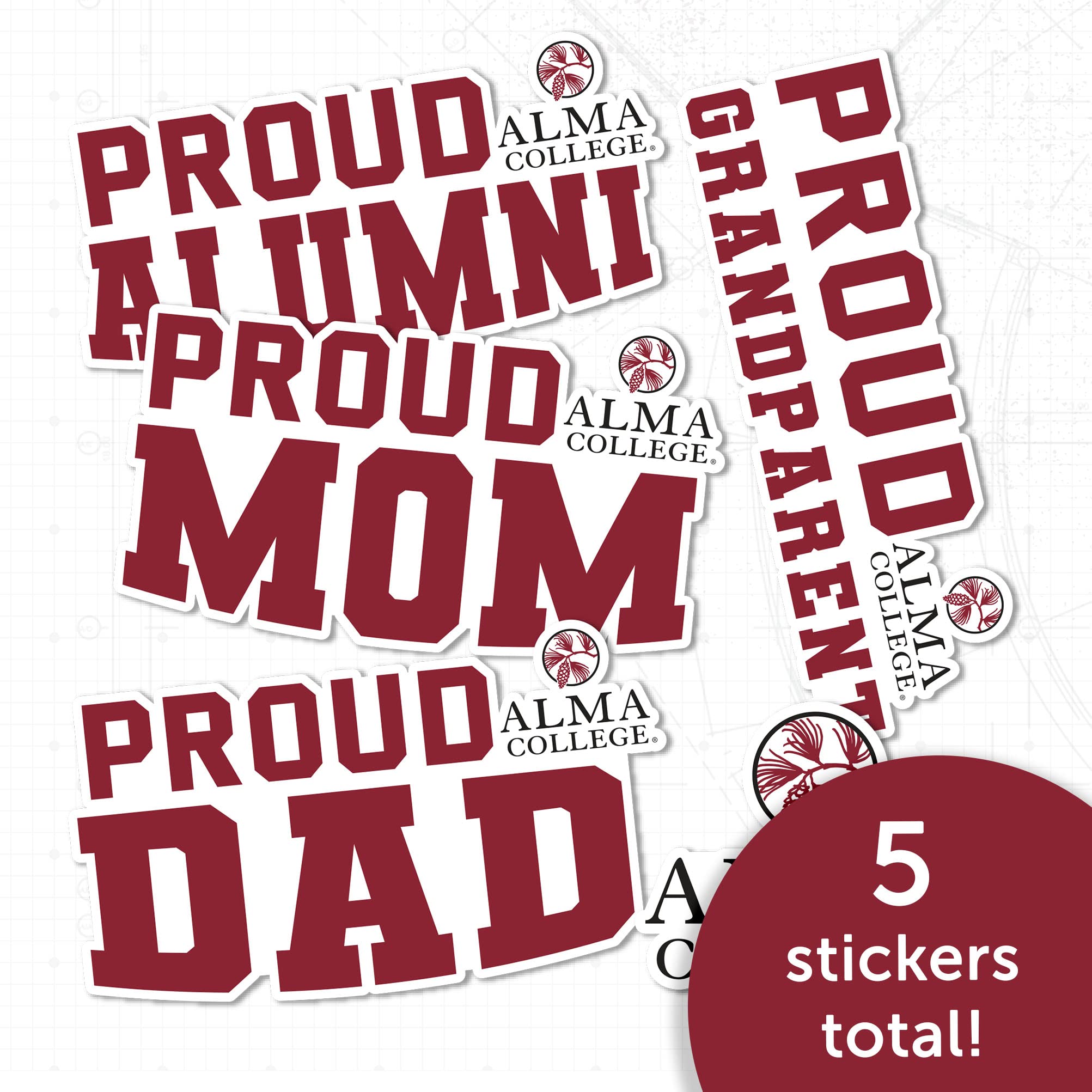 Alma College Scots Desert Cactus Vinyl Decal Sticker - Waterproof Laptop, Water Bottle, Car, Scrapbook Decor - Family Full Sheet Pack - Perfect for School Spirit, DIY Crafts & Gift Giving