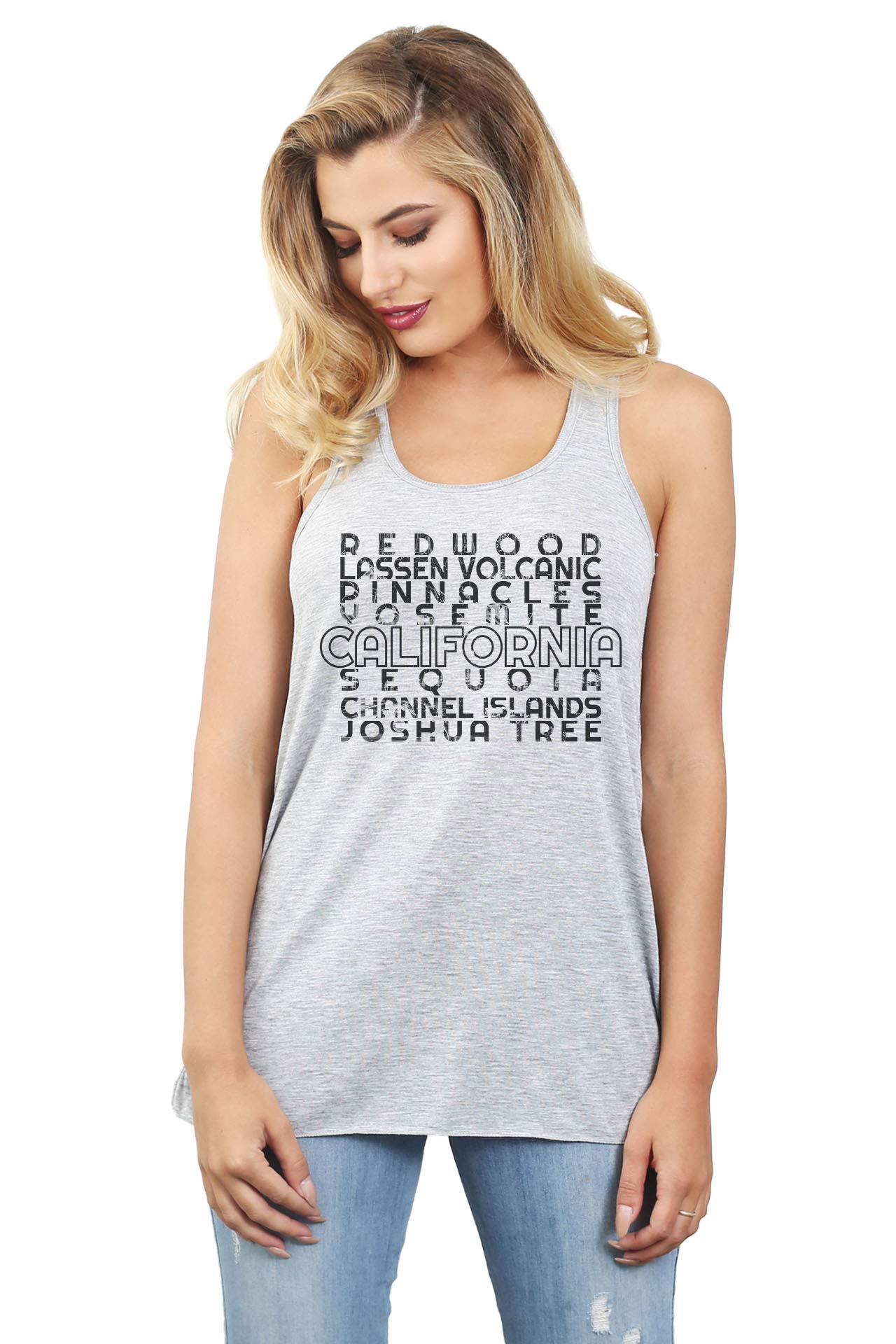 California National Parks Women's Fashion Sleeveless Racerback Tank Top - Breathable & Flowy for Hiking, Travel & Outdoor Adventures