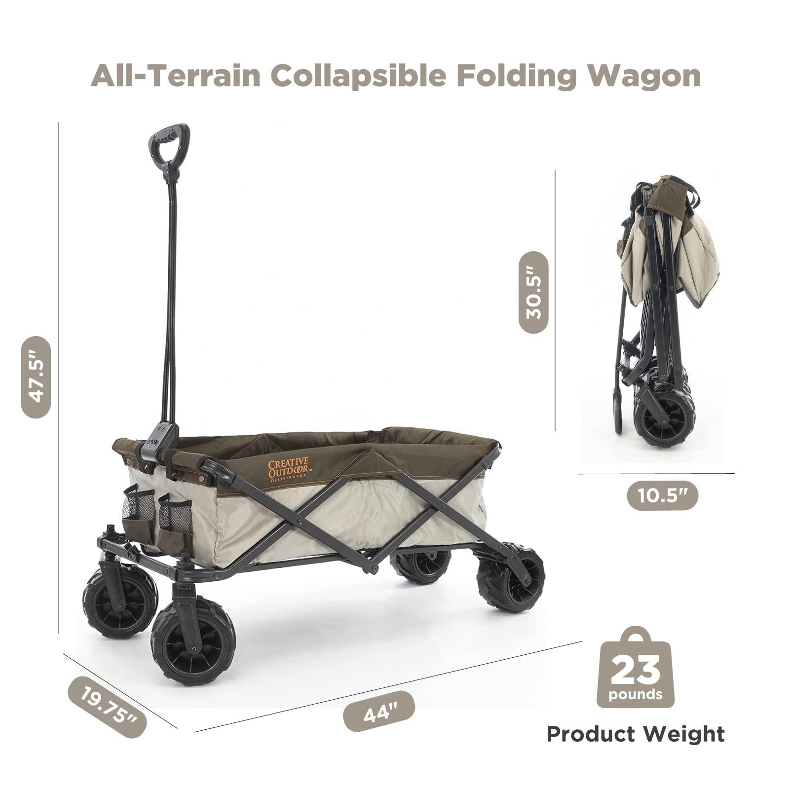 Best Collapsible Outdoor Wagon for Kids - All Terrain Push Pull Stroller Cart with Foldable Design | Perfect for Beach, Park, Garden, Camping & Sports Activities | Durable Cargo Carrier for Family Outings