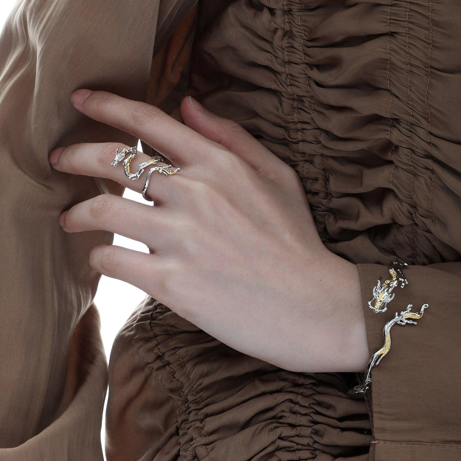 Sterling Silver Ascending Dragon Ring S925 - Elegant & Unique Jewelry for Women & Men - Perfect for Gifts, Weddings, and Special Occasions