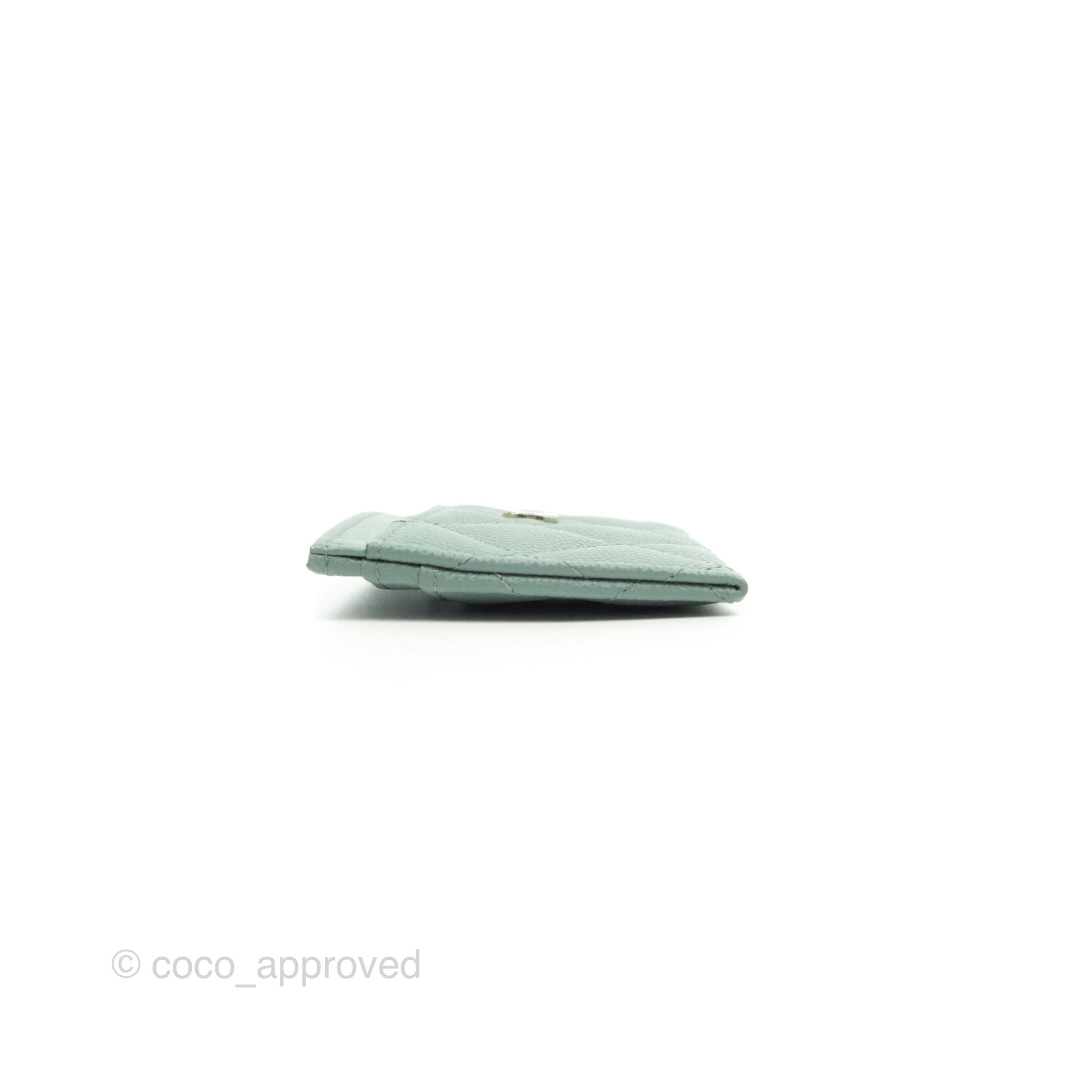 Chanel Classic Flat Card Holder in Tiffany Blue - Caviar Leather with Gold Hardware | Perfect for Everyday Use & Gift Giving