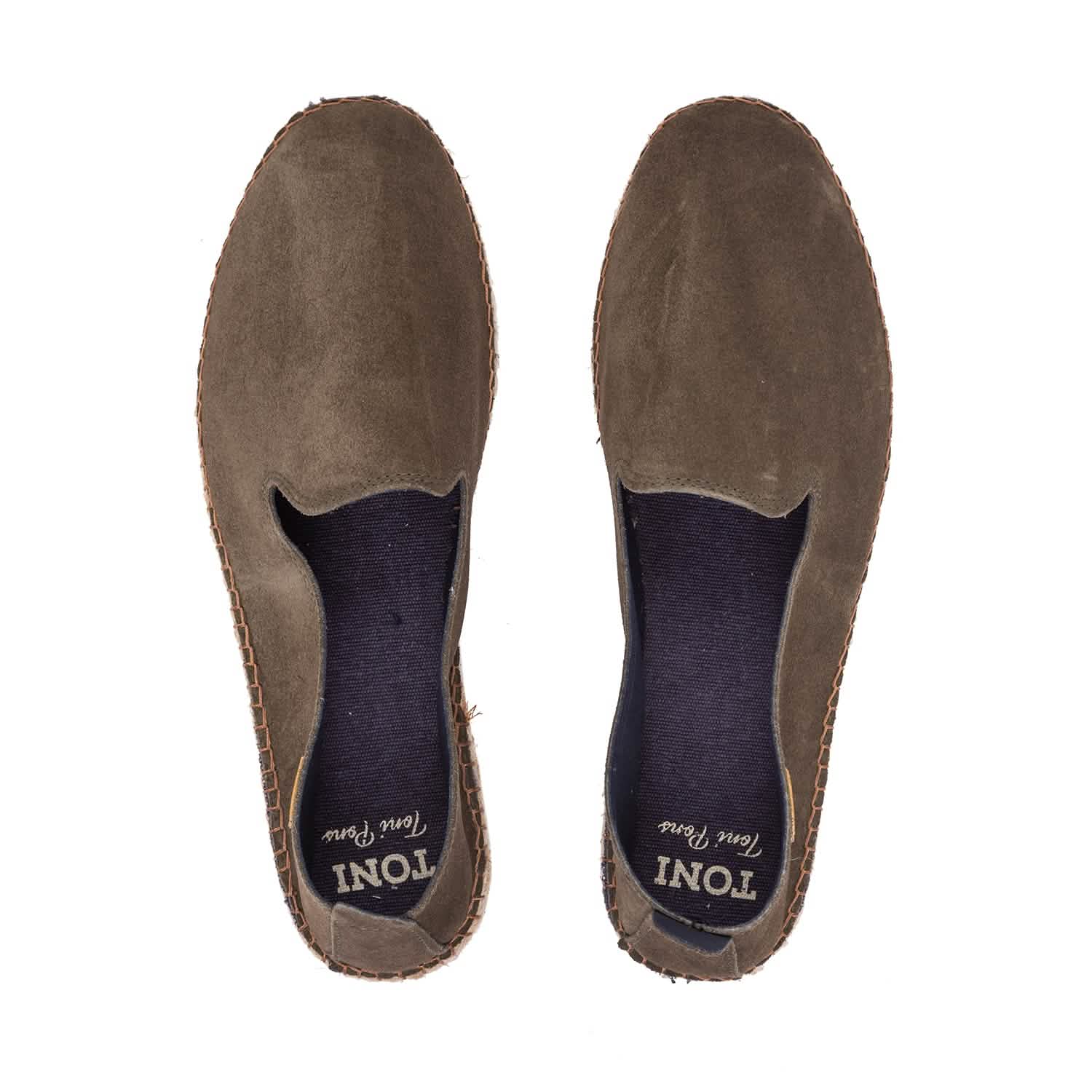 Men's Plain Suede Leather Espadrilles - Comfortable Casual Summer Shoes for Beach, Walking & Outdoor Activities
