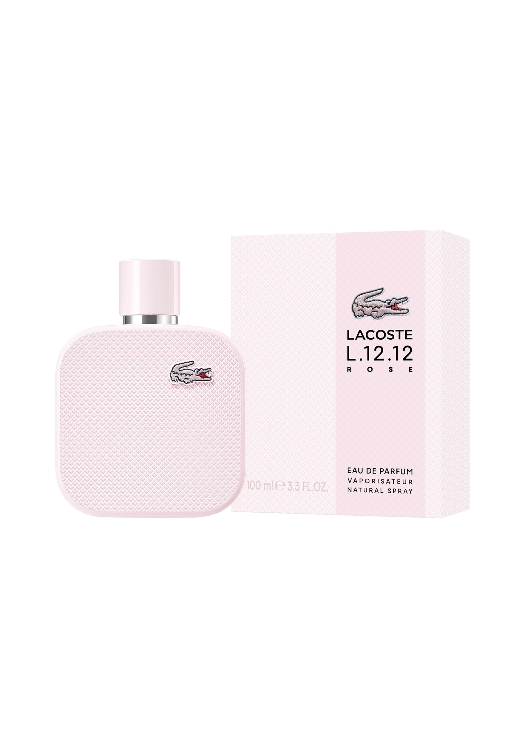Lacoste L.12.12 Rose Eau de Parfum for Women - Long Lasting Floral Fruity Perfume with Mint, Rose & Cedarwood Notes - 3.3 oz Luxury Fragrance - Perfect for Date Night, Office & Special Occasions