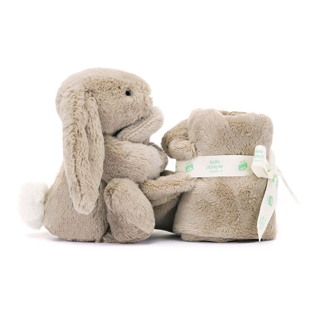 Bashful Beige Bunny Soother - Soft Plush Baby Pacifier Holder with Clip | Perfect for Newborns, Infants & Toddlers | Ideal for Nursery, Stroller & Car Seat