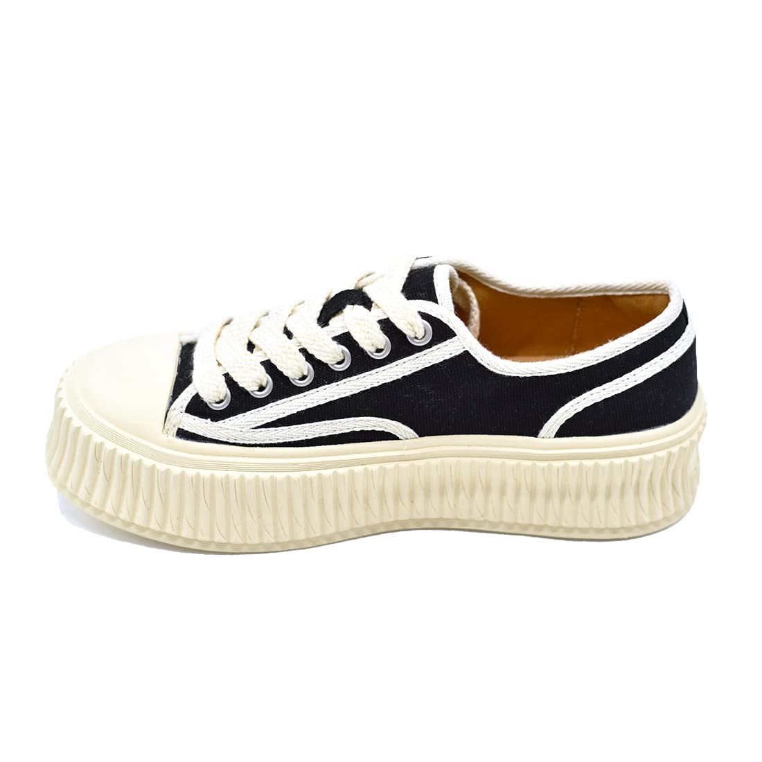 Women's Chunky Platform Sneakers - Fashion Lace-Up Canvas Shoes for Women - Comfortable & Stylish for Walking, Running, Casual Outfits All Year Round