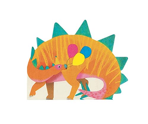 Dinosaur-Shaped Party Napkins - 50 Count Disposable Paper Napkins for Kids Birthday, Jurassic Theme Party & Dinosaur Decorations