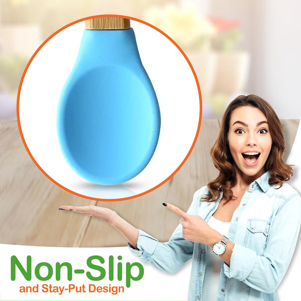 Eco-Friendly Silicone Bamboo Spoons for Kids - BPA-Free, Durable & Safe Baby Feeding Utensils - Perfect for Toddler Meals, Baby-Led Weaning & Family Dining