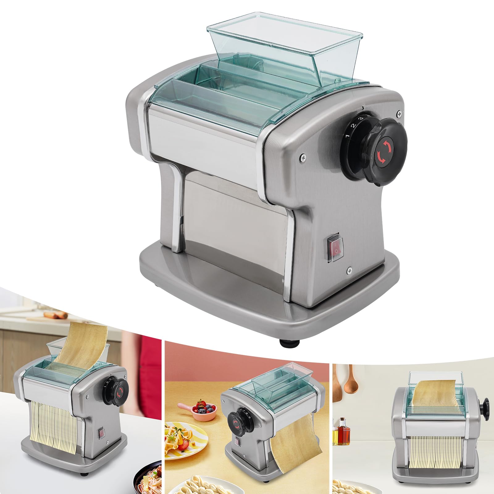 Commercial Electric Pasta Maker Machine - Automatic Noodle Press & Cutter for Spaghetti, Lasagna, Fettuccini, Dumplings (Includes 1 Blade) - Perfect for Restaurants, Home Kitchens & Italian Cuisine Lovers