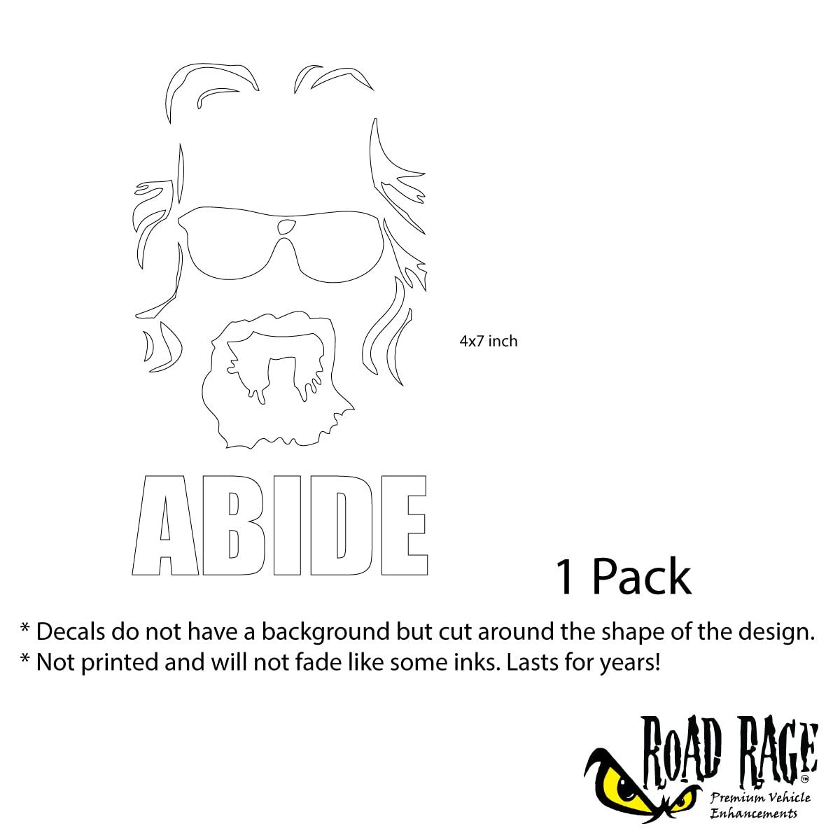 The Dude Abides Vinyl Sticker - 6-Year Permanent Outdoor Decal for Cars, Trucks, Laptops & Walls - Easy to Apply Bumper Sticker for Fans of The Big Lebowski - Perfect for Personalizing Vehicles, Electronics & Home Decor (White, 1-Pack)