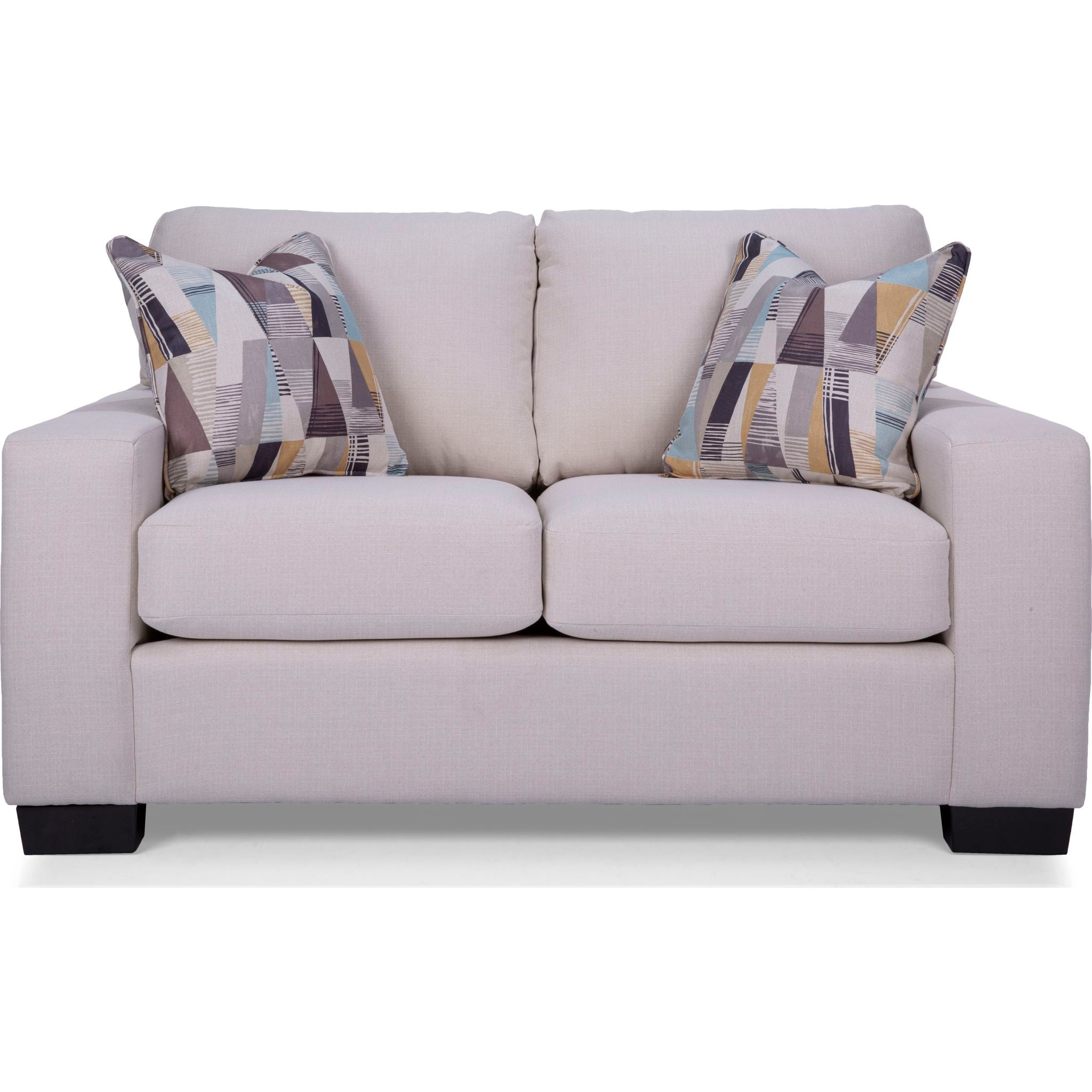 Alessandra Loveseat Recliner Sofa - Reclaimed Ivory & Cheerful Sky Blue Fabric - Modern Living Room Furniture for Small Spaces | Perfect for Apartments, Reading Nooks & Cozy Home Decor