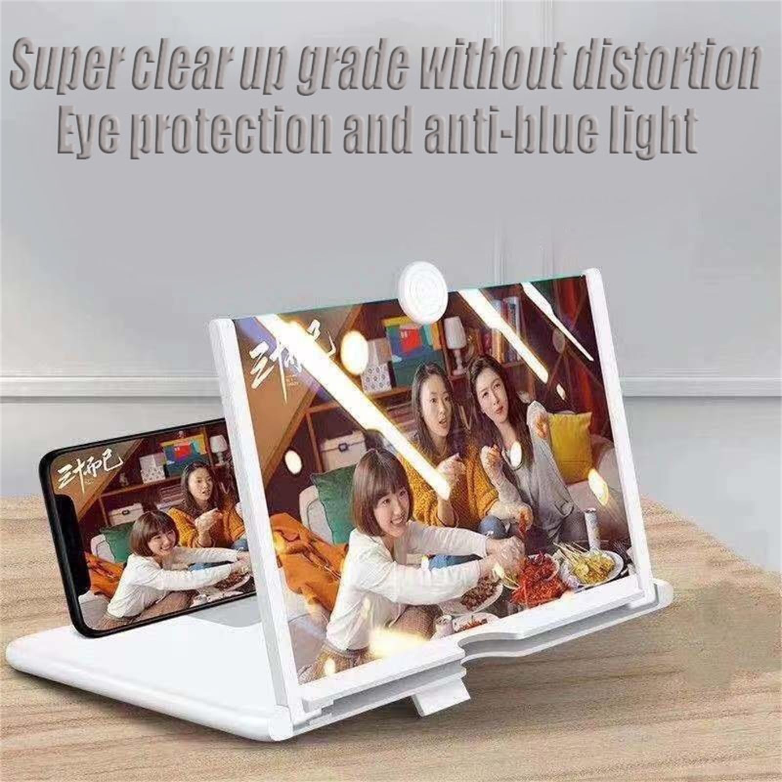 2024 Newest Foldable Phone Stand with Screen Magnifier - Universal Smartphone Screen Amplifier for iPhone & Android | Perfect for Movie Watching, Gaming & Video Calls