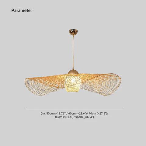 Vintage Rattan Pendant Light with Tone Wave Design - Boho Chic Ceiling Fixture for Dining Room, Bedroom, or Patio Decor