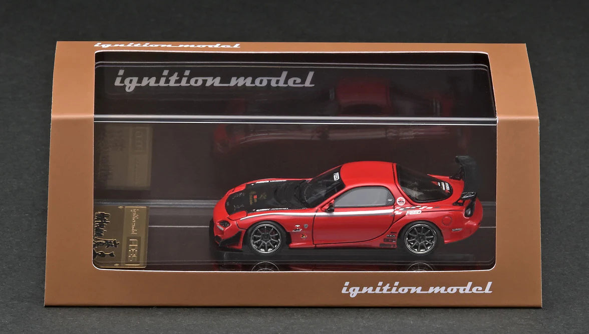 1:64 Scale Mazda RX-7 FD3S FEED Red Diecast Model Car - Perfect for Collectors, Racing Enthusiasts & Display Showcase