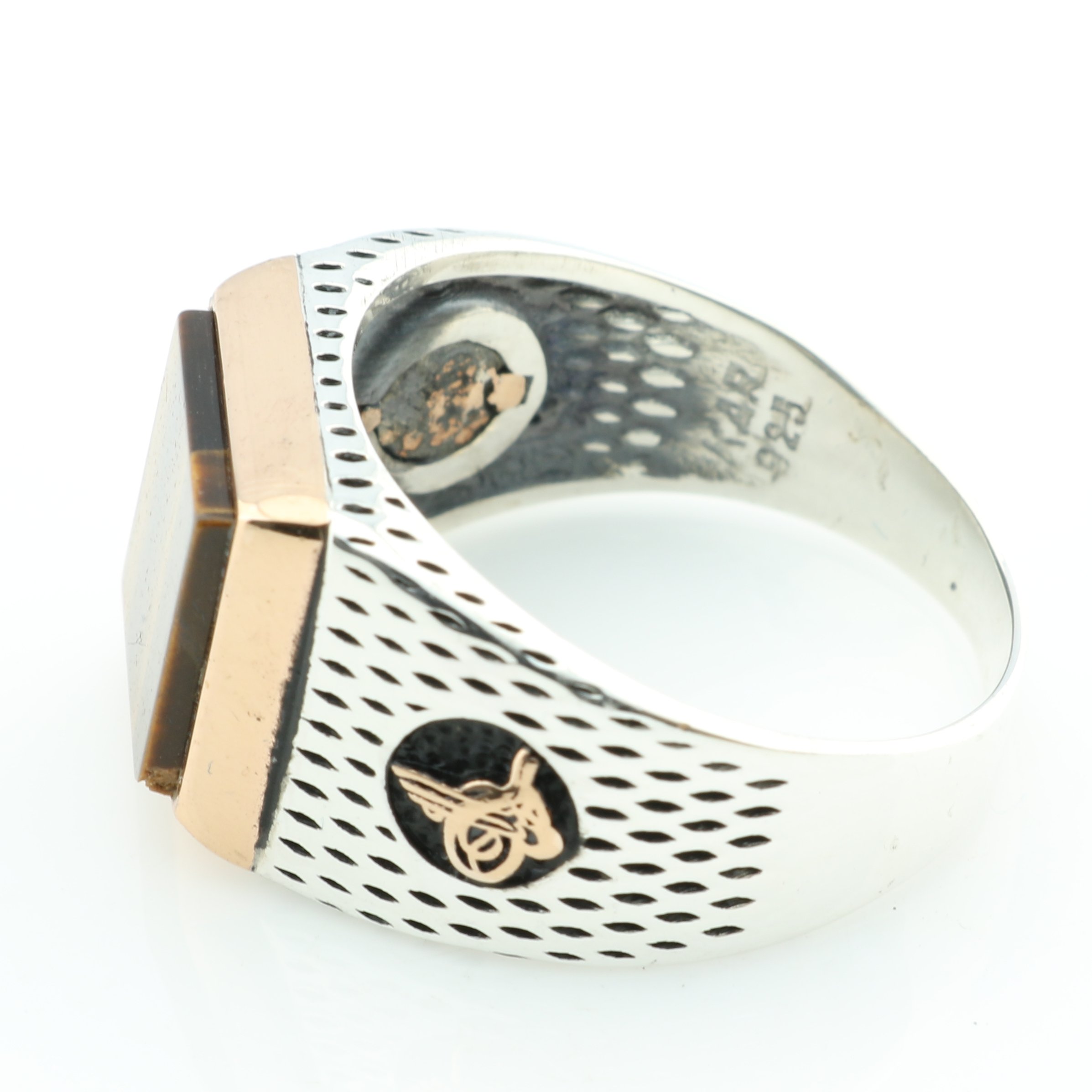 925K Sterling Silver Tiger Eye Ottoman Men's Ring for Gifts, Wedding & Fashion Jewelry - AKR K4S