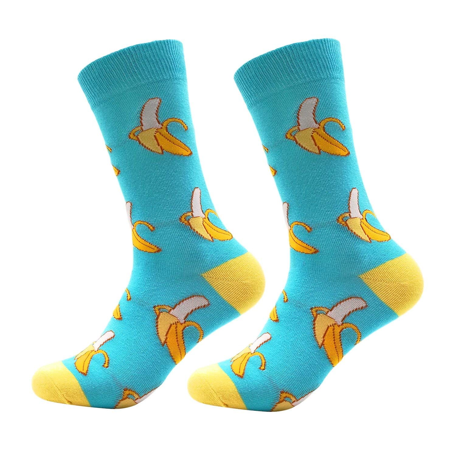 Vibrant Colorful Funky Patterned Crew Socks - Soft Combed Cotton Happy Socks 6-Pack for Women & Men - Perfect for Casual Wear, Gifts, and Fun Outfits