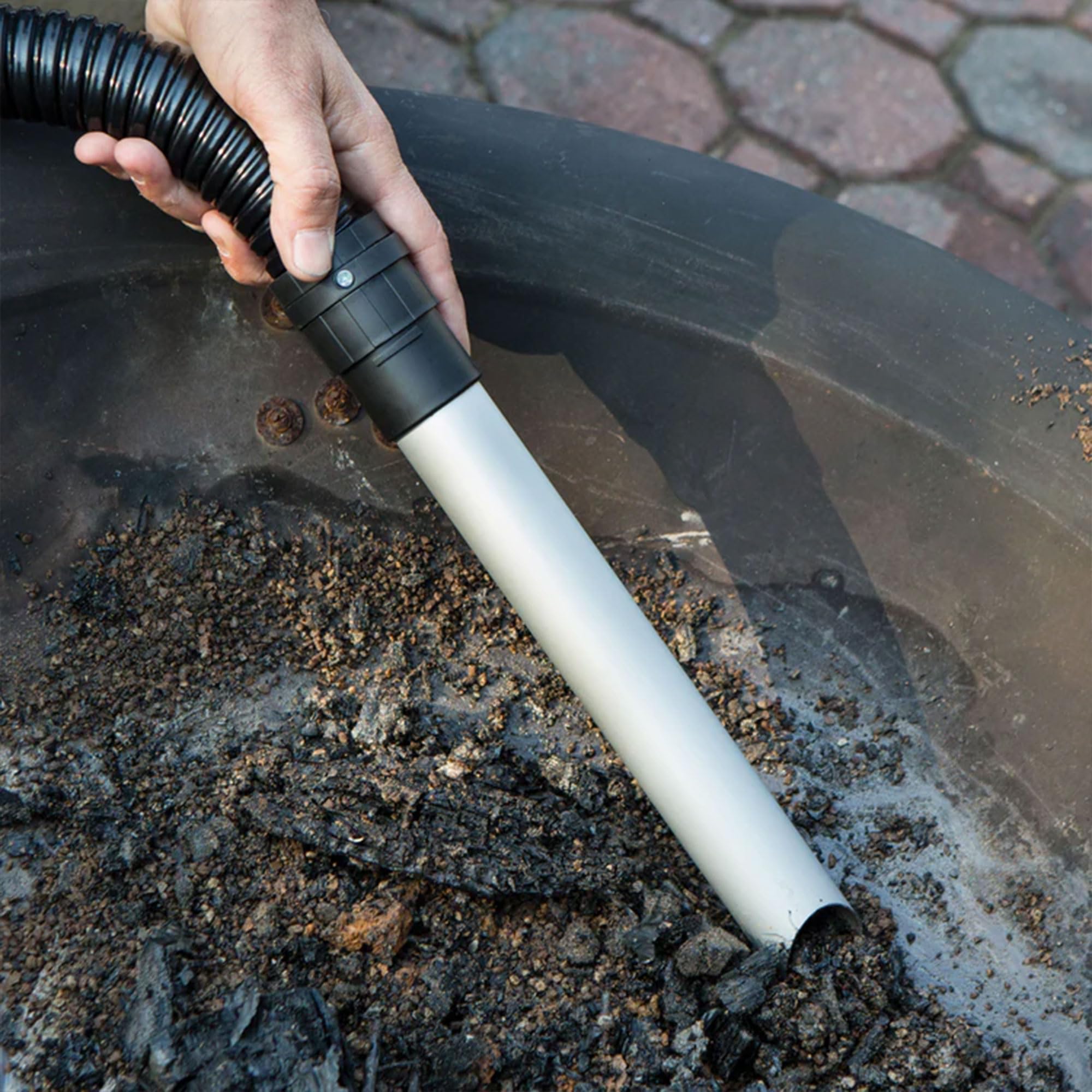 Snow Joe ASHJ201 4.8 Gallon Bagless Ash Vacuum Cleaner | Metal Canister Fireplace Cleaner | Black | Ideal for Fireplace, Wood Stove & BBQ Grill Ash Removal