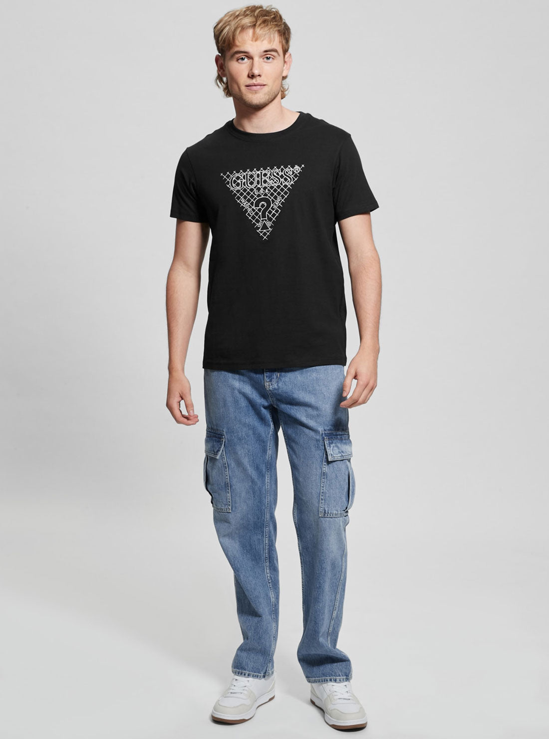 Eco-Friendly Black Triangle Embroidered Cotton T-Shirt for Men & Women - Casual Wear, Street Style, and Everyday Outfits