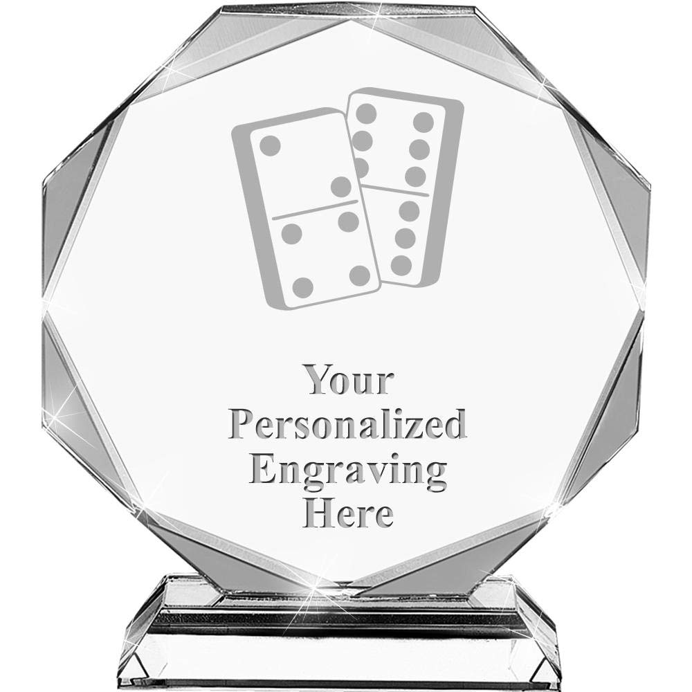 Custom Engraved Dominoes Crystal Awards - 6.75