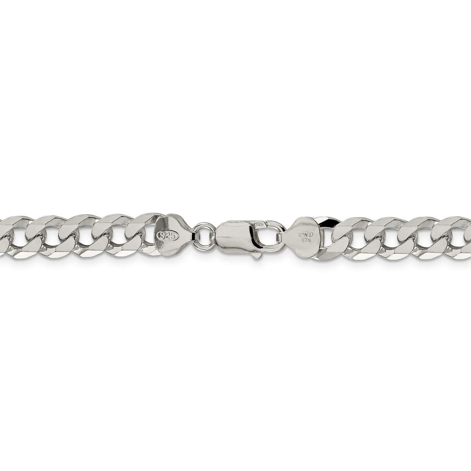 .925 Sterling Silver Beveled Curb Chain Necklace, Bracelet or Anklet - Elegant Jewelry for Women & Men - Perfect for Everyday Wear, Gifts & Special Occasions