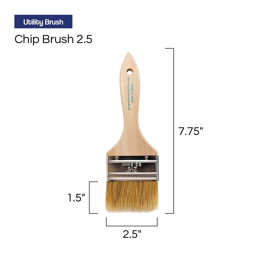 Professional Grade Chip Paint Brushes - 36 Pack of 2.5 Inch Light Brown Paint Brushes for DIY Projects, Home Renovation & Craft Painting - High Quality Artist & Decorator Tools