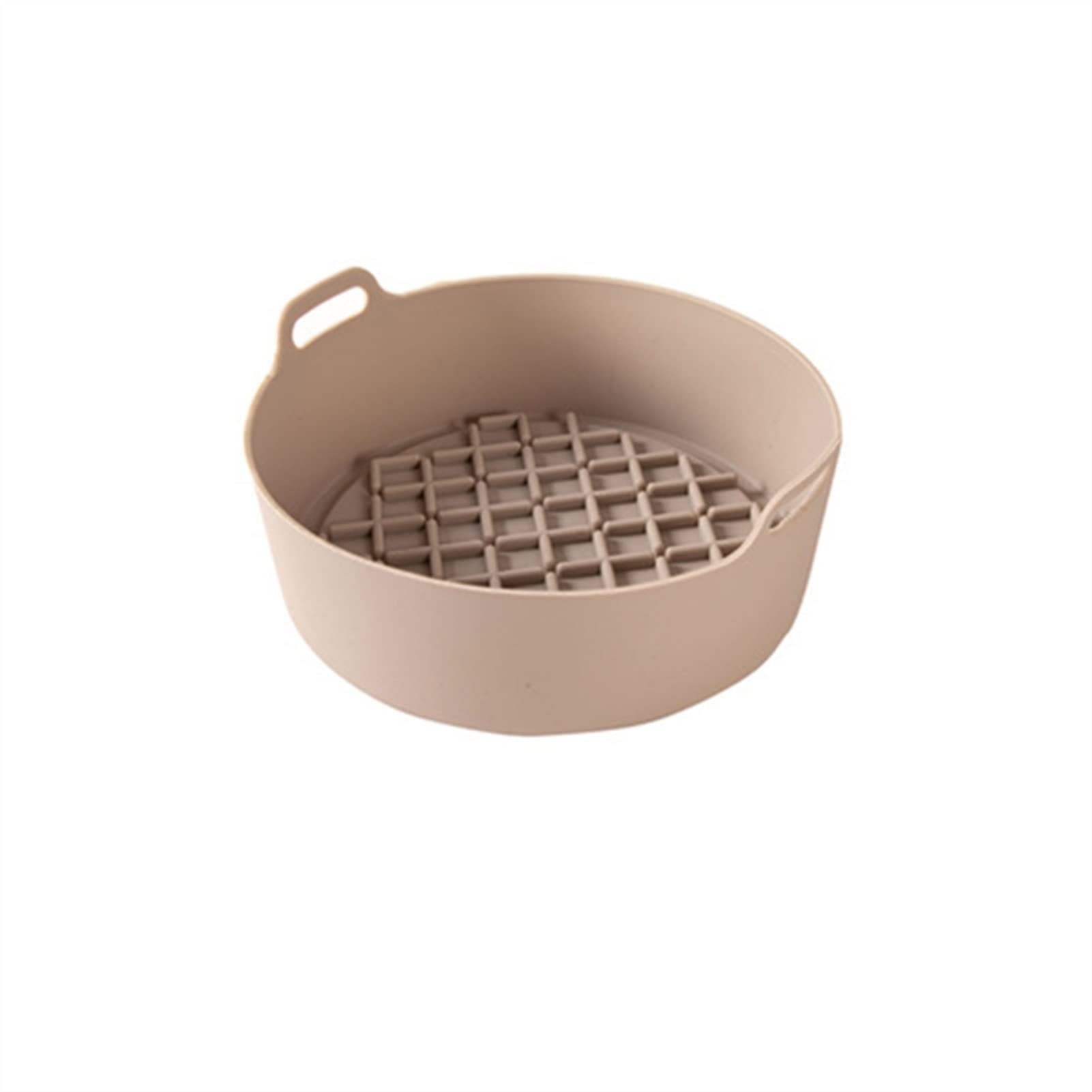 **Non-Toxic Silicone Air Fryer Pot - FDA Approved Baking Tray for Chicken, Pizza & Bread - Multi-Use Oven Accessories (S-Beige) - Perfect for Healthy Frying, Baking & Meal Prep**