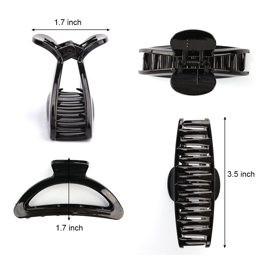 Canitor 4Pcs Women's Hair Claw Clips - Semicircle Acrylic Hair Clips for Thick, Thin & Medium Hair - Perfect for Ponytails, Buns & Everyday Hairstyles
