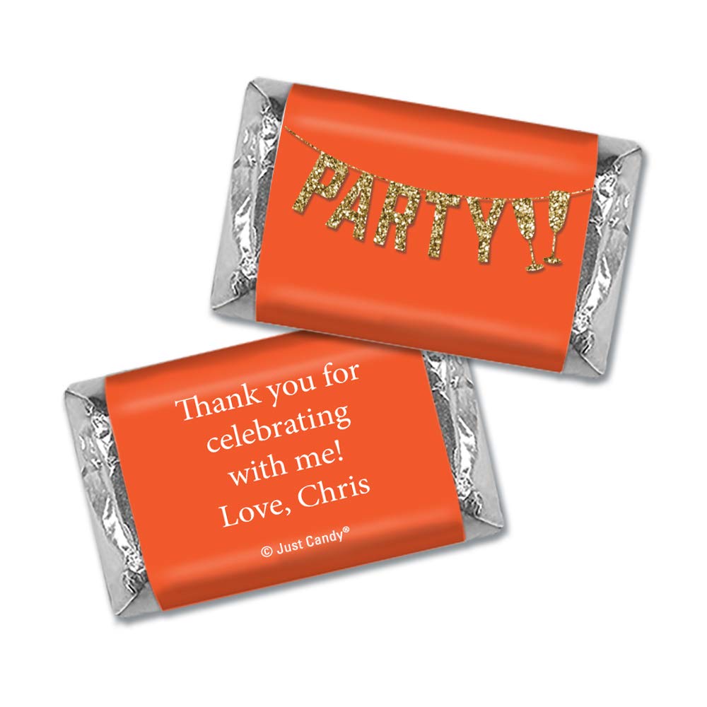 Personalized Miniature Chocolate Candy Favors for Birthday Parties (75 Count) - Perfect for Party Favors, Wedding Favors, Baby Showers & Special Events