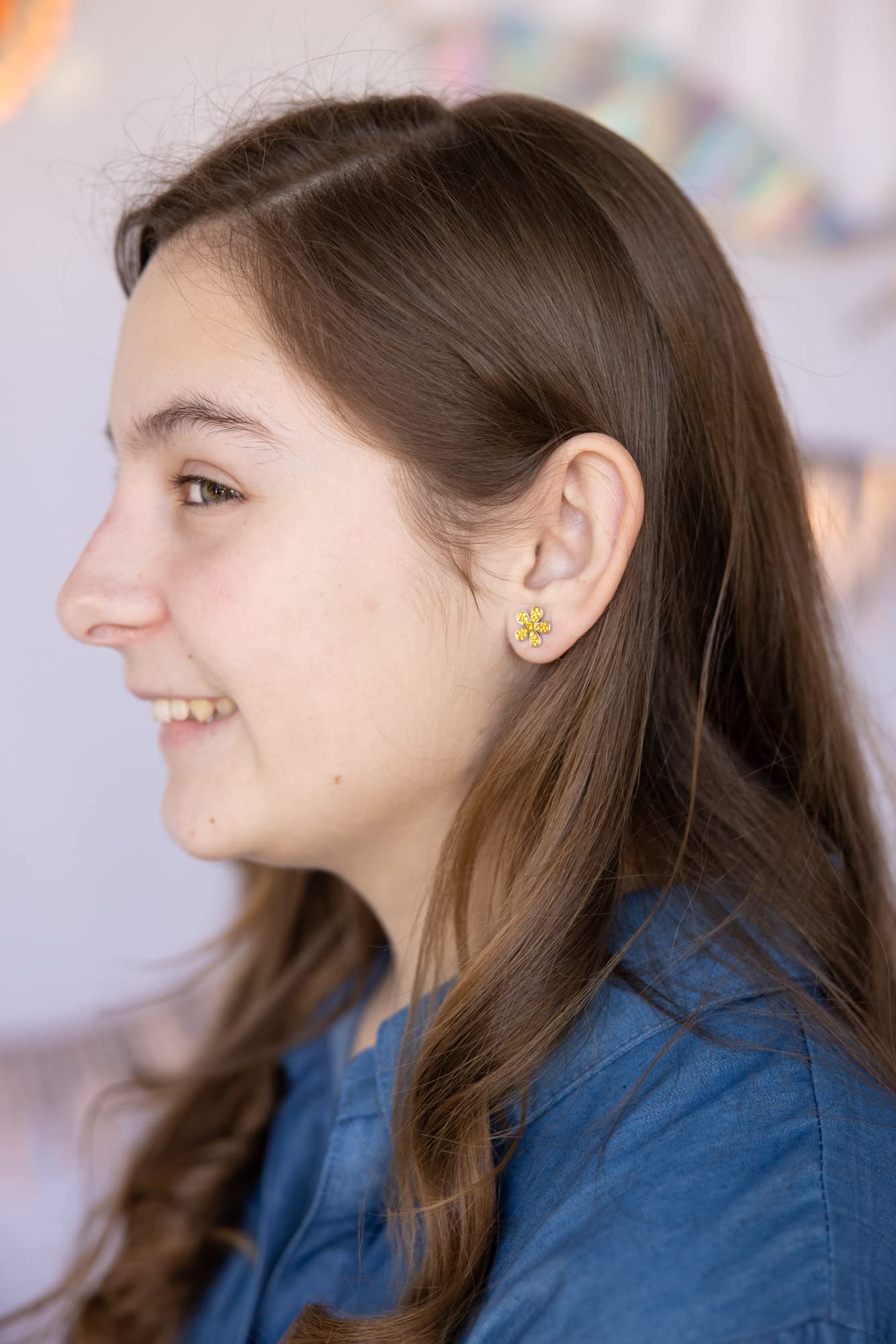 Crystal Silver Five-Petal Flower Stud Earrings with Elegant Jewelry Gift Box - Perfect for Mother's Day, Anniversary & Special Occasions - Elegant Everyday Wear & Party Jewelry