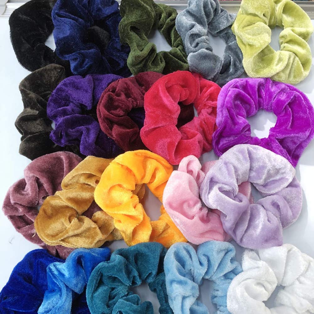 Soft Velvet Elastic Hair Scrunchies for Women & Girls - 12 Pack Hair Ties, No-Slip Hair Bands for Ponytails, Workouts & Everyday Use