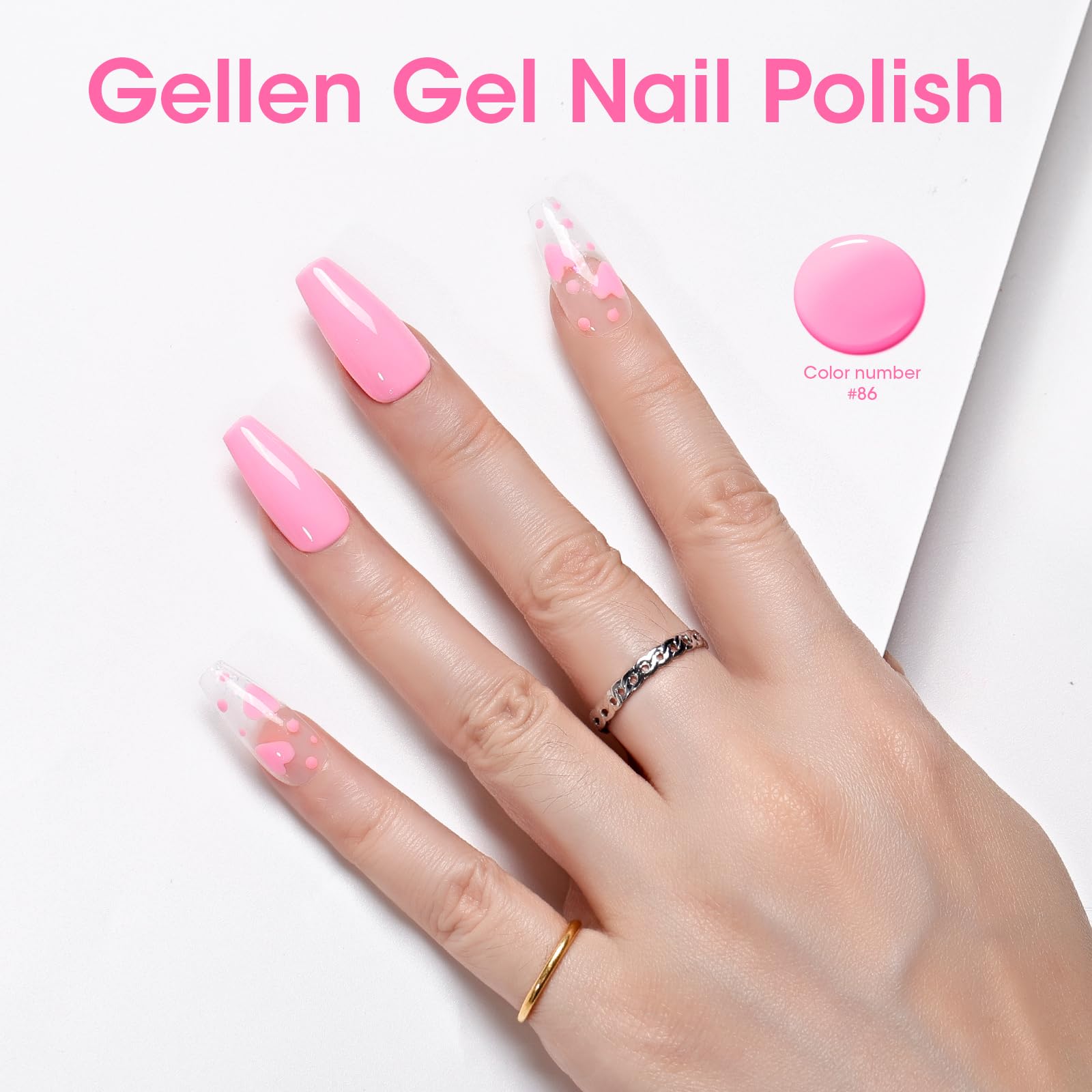 Gellen Baby Pink Gel Nail Polish - 18ml Sheer Pastel Pink UV/LED Gel Polish for Home Manicure & DIY Nail Art | Perfect for Bridal, French Tips & Spring Nail Designs