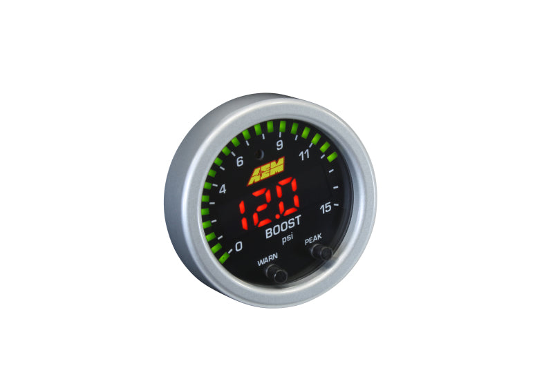 AEM X Series 0-15psi Pressure Gauge Kit - High Performance Fuel Pressure Monitoring for Cars, Trucks & Racing Vehicles