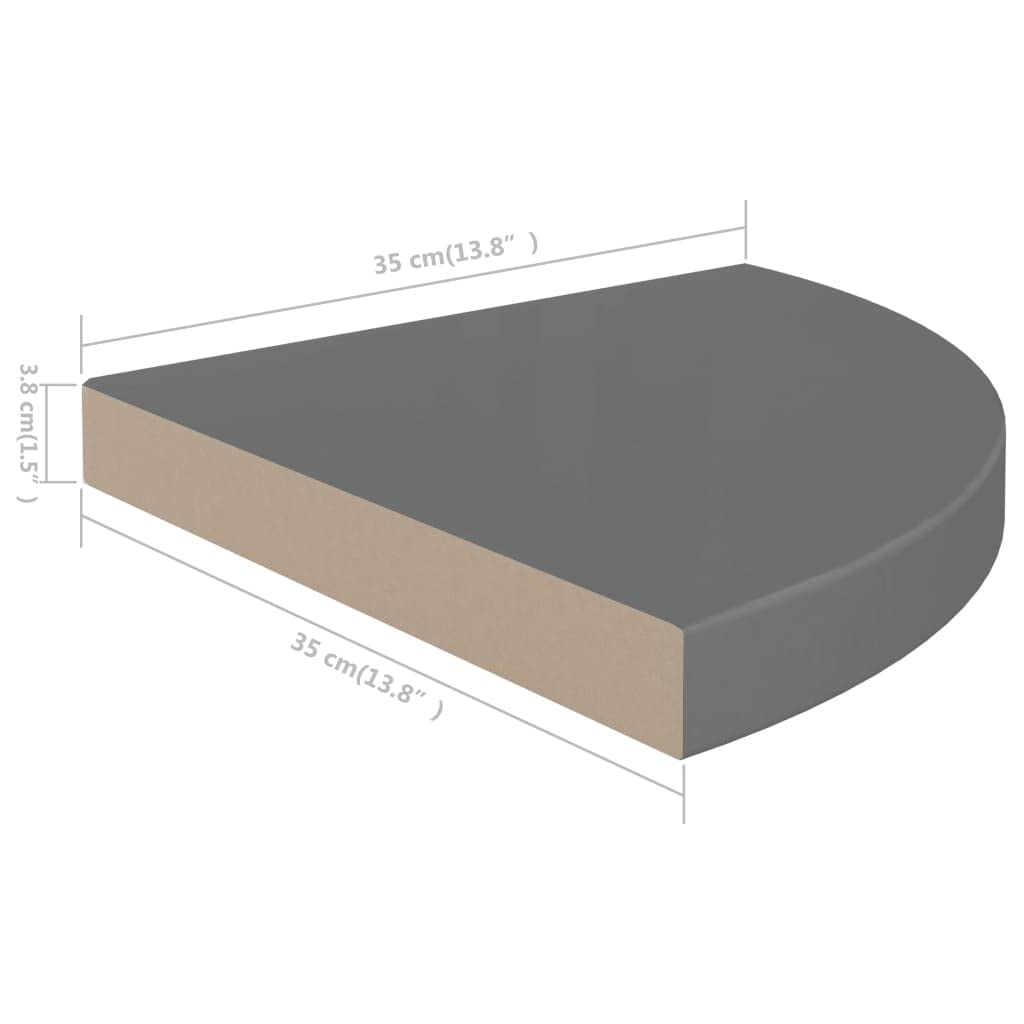 Modern Floating Corner Shelf - 13.8