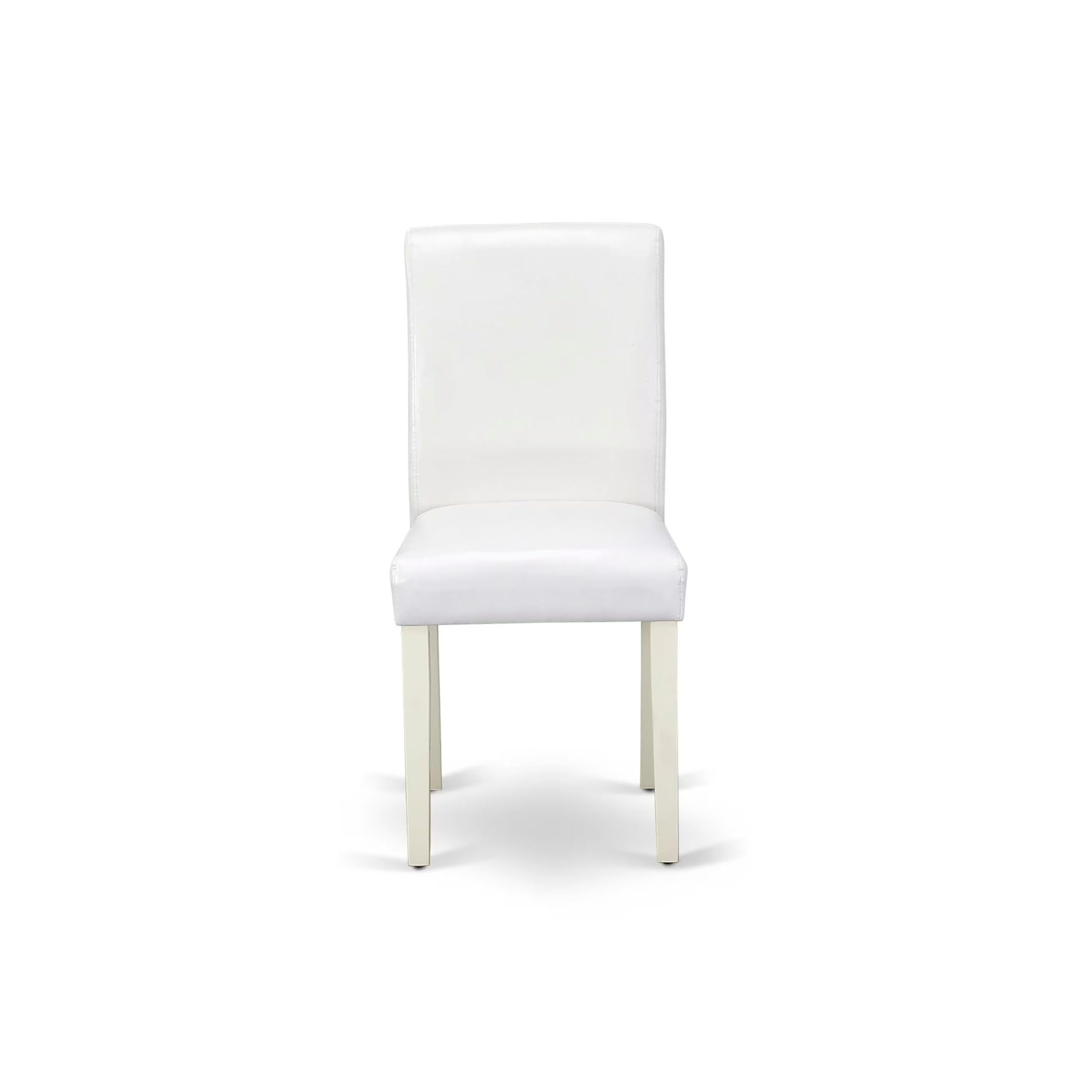East West Furniture 5-Piece Dining Set with Oval Table & 4 White Faux Leather Chairs - 42x60 Inch Linen White Kitchen Table with Butterfly Leaf Extension - Perfect for Small Spaces, Breakfast Nooks & Compact Dining Rooms