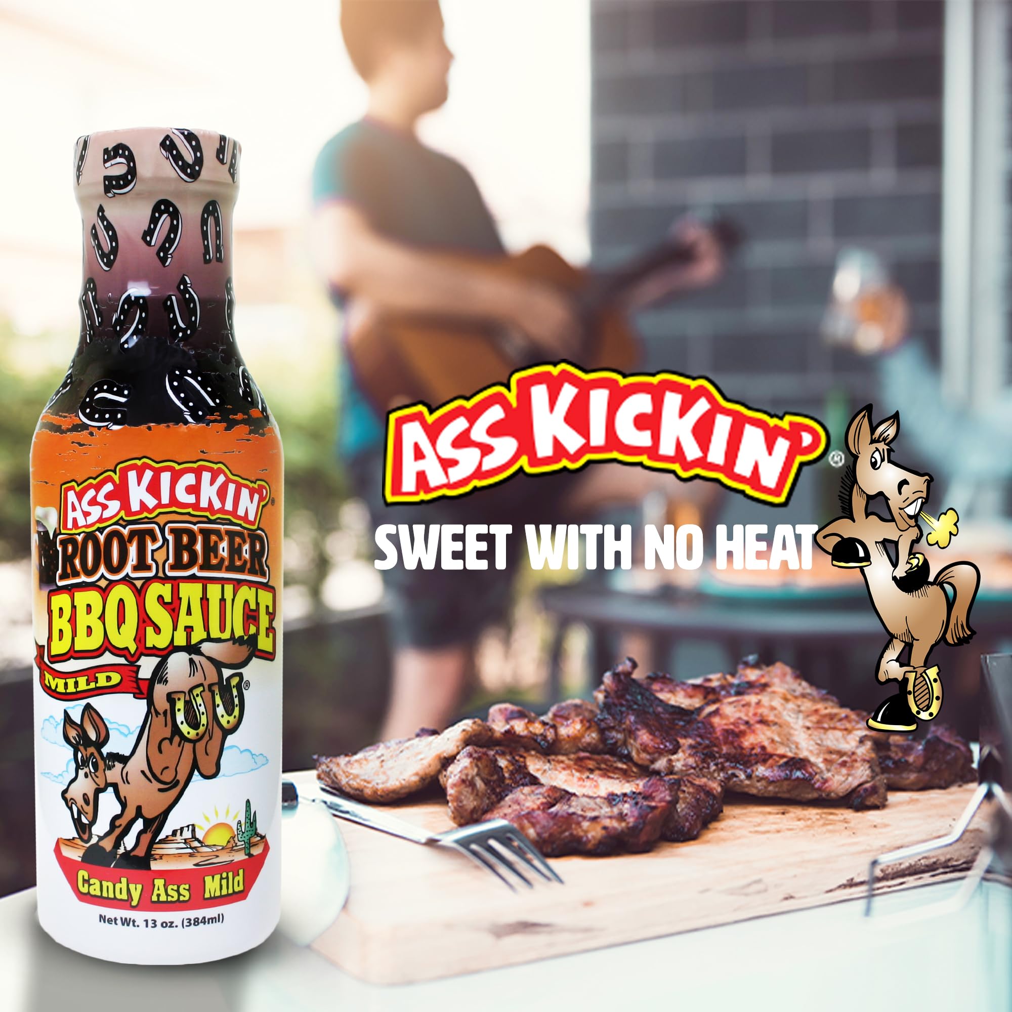 Ass Kickin' Sweet Root Beer BBQ Sauce - 13 oz Bottle | Premium Gourmet Mild & Sweet Barbecue Sauce for Grilling | Perfect for Chicken Wings, Ribs, Burgers & BBQ Parties