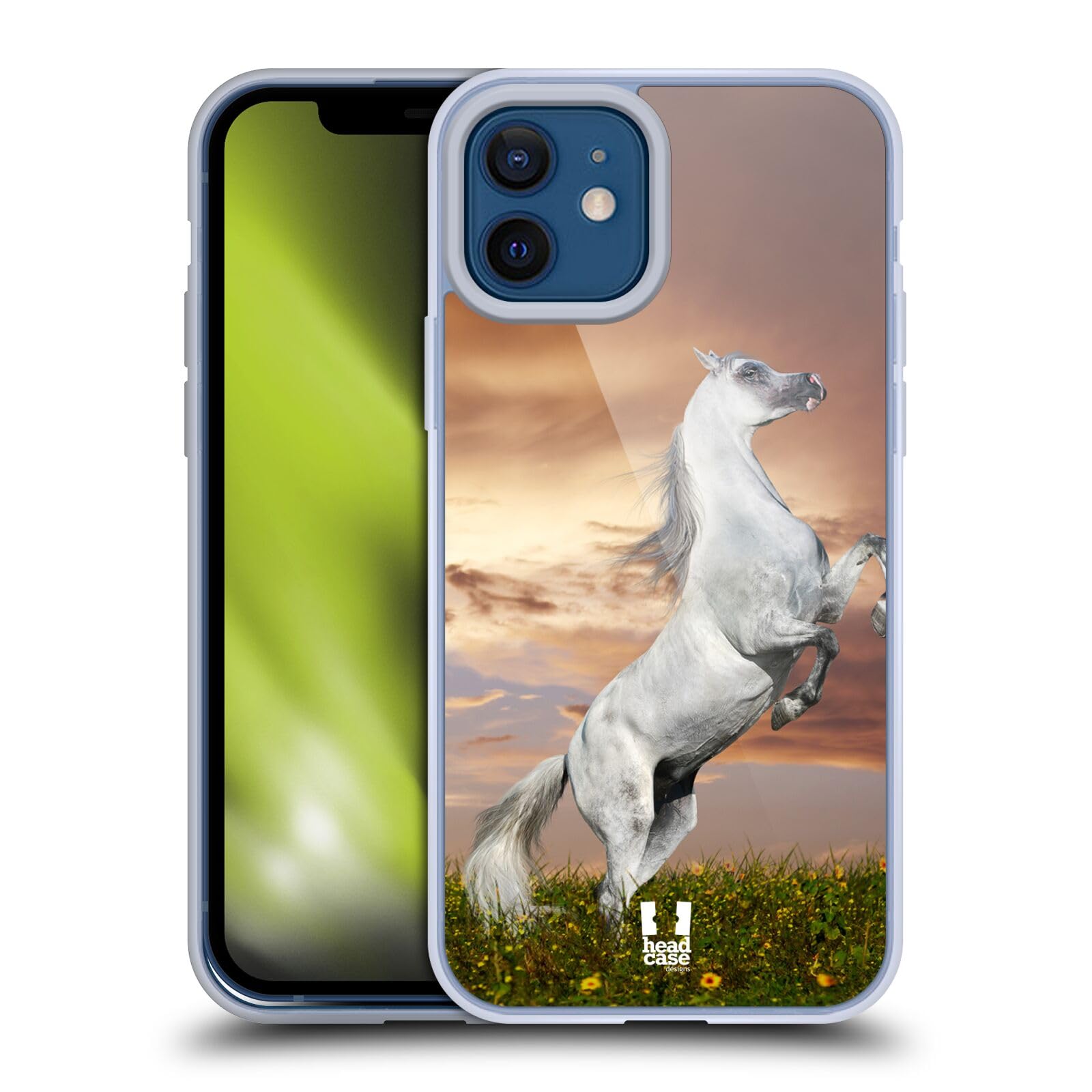 Head Case Designs Horse Wildlife Soft Gel Case for Apple iPhone 12 & iPhone 12 Pro - Durable Protective Cover with Stylish Animal Print, Perfect for Outdoor Adventures and Daily Use
