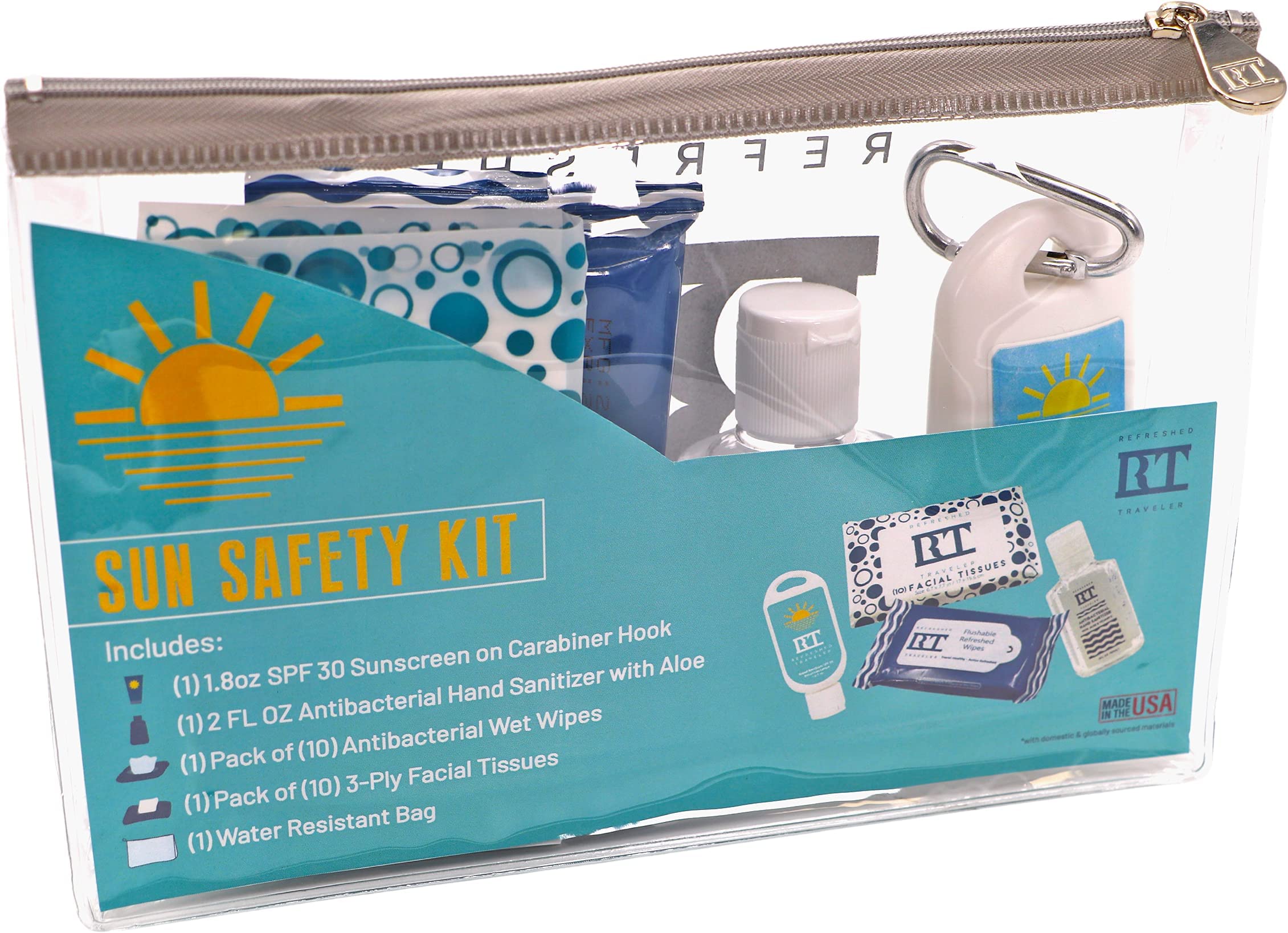 Sun Safety Kit - SPF Sunscreen, Hand Sanitizer & Travel Essentials for Beach, Camping & Outdoor Adventures