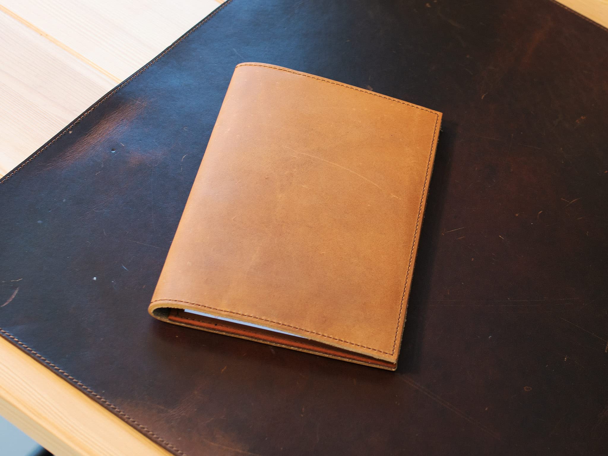 Premium Leather Notepad Holder - Legal Pad & Notebook Organizer - Handcrafted Crazy Horse Leather Padfolio - Business & Office Gift - Made in USA (Wheat) - Perfect for Meetings, Presentations & Professional Use
