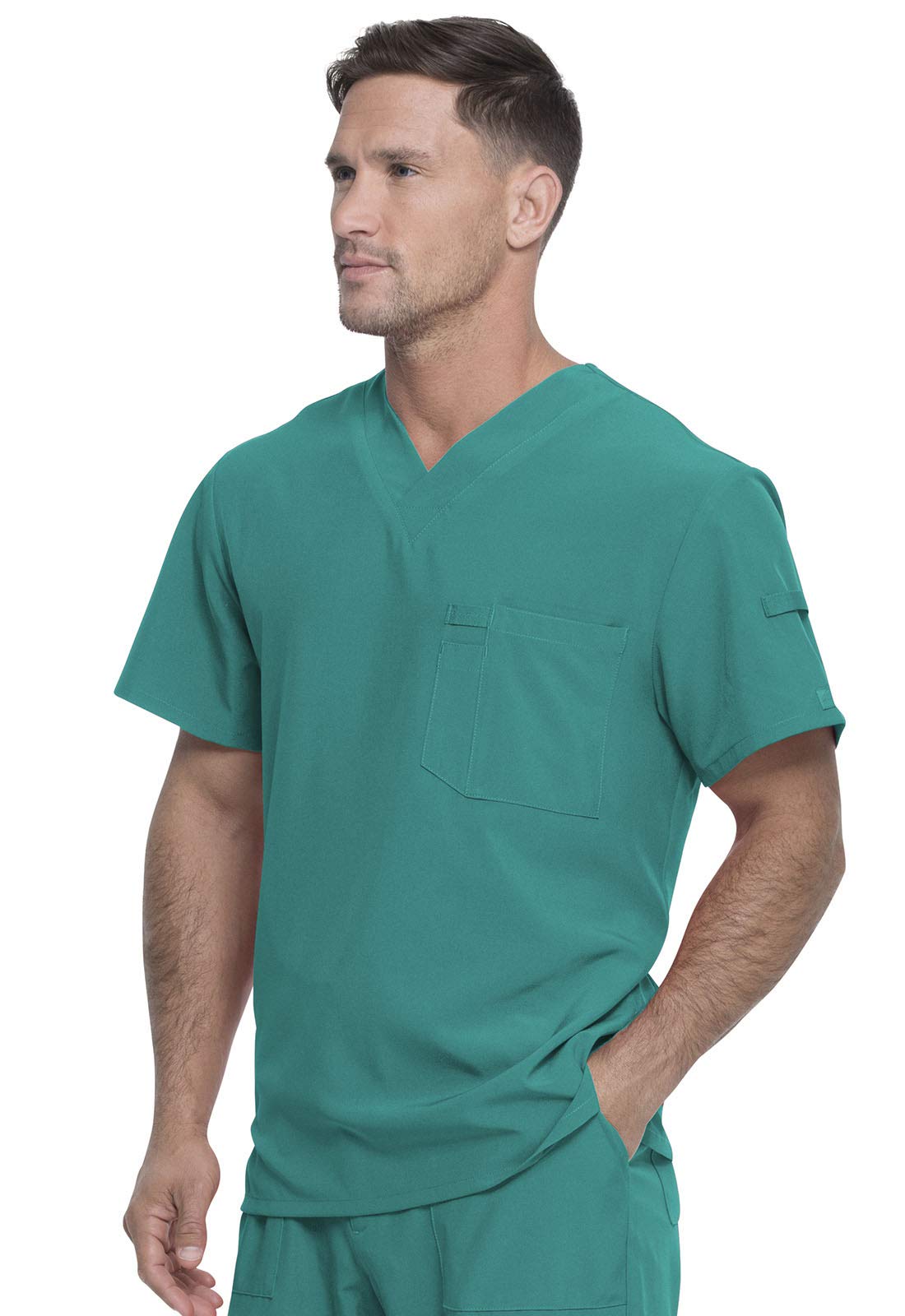 Dickies EDS Essentials Men's Scrubs Top - Tuckable V-Neck Work Shirt DK635 - Comfortable Medical Uniform for Doctors, Nurses & Healthcare Professionals